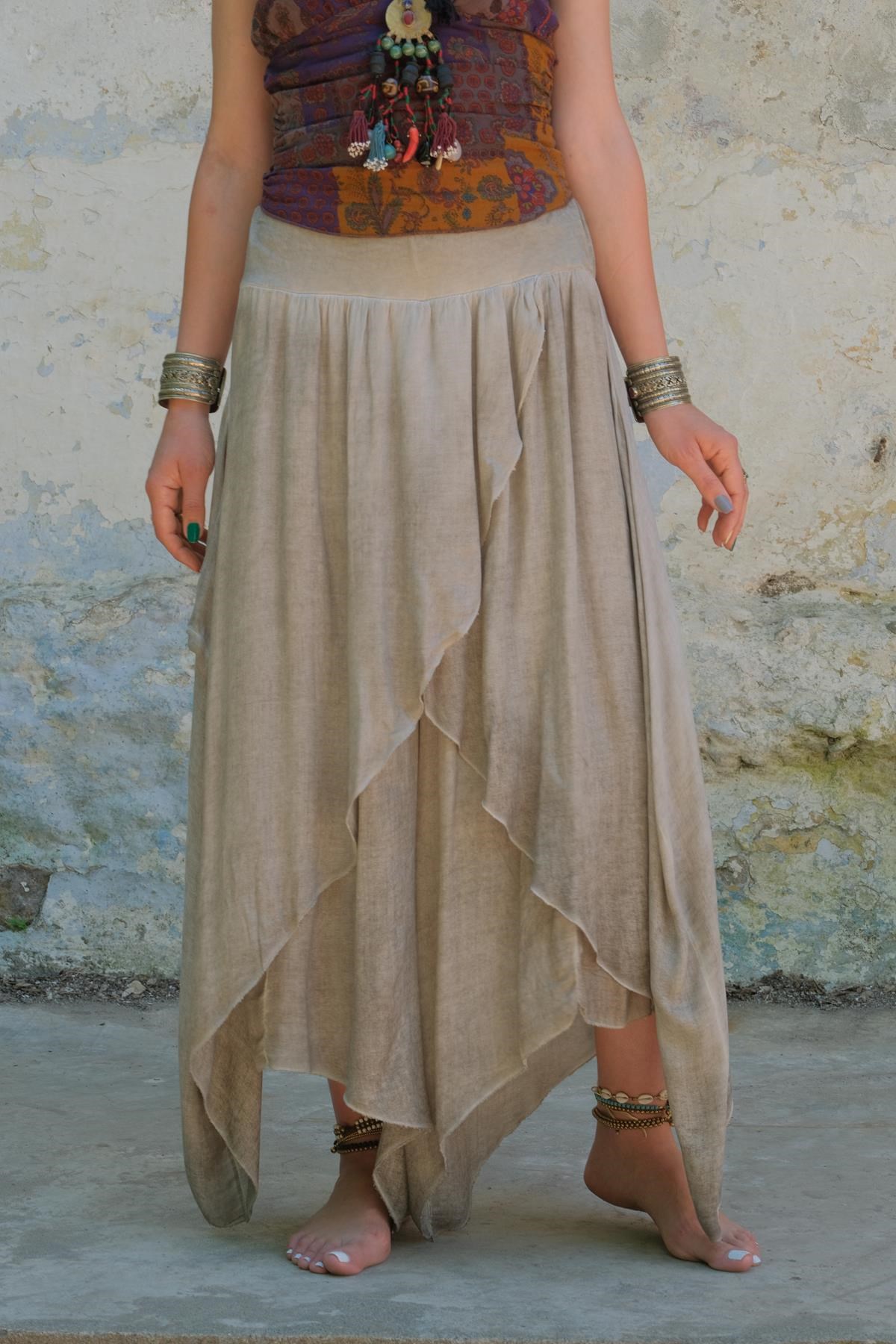  Bej Pamuk Kelebek Şalvar