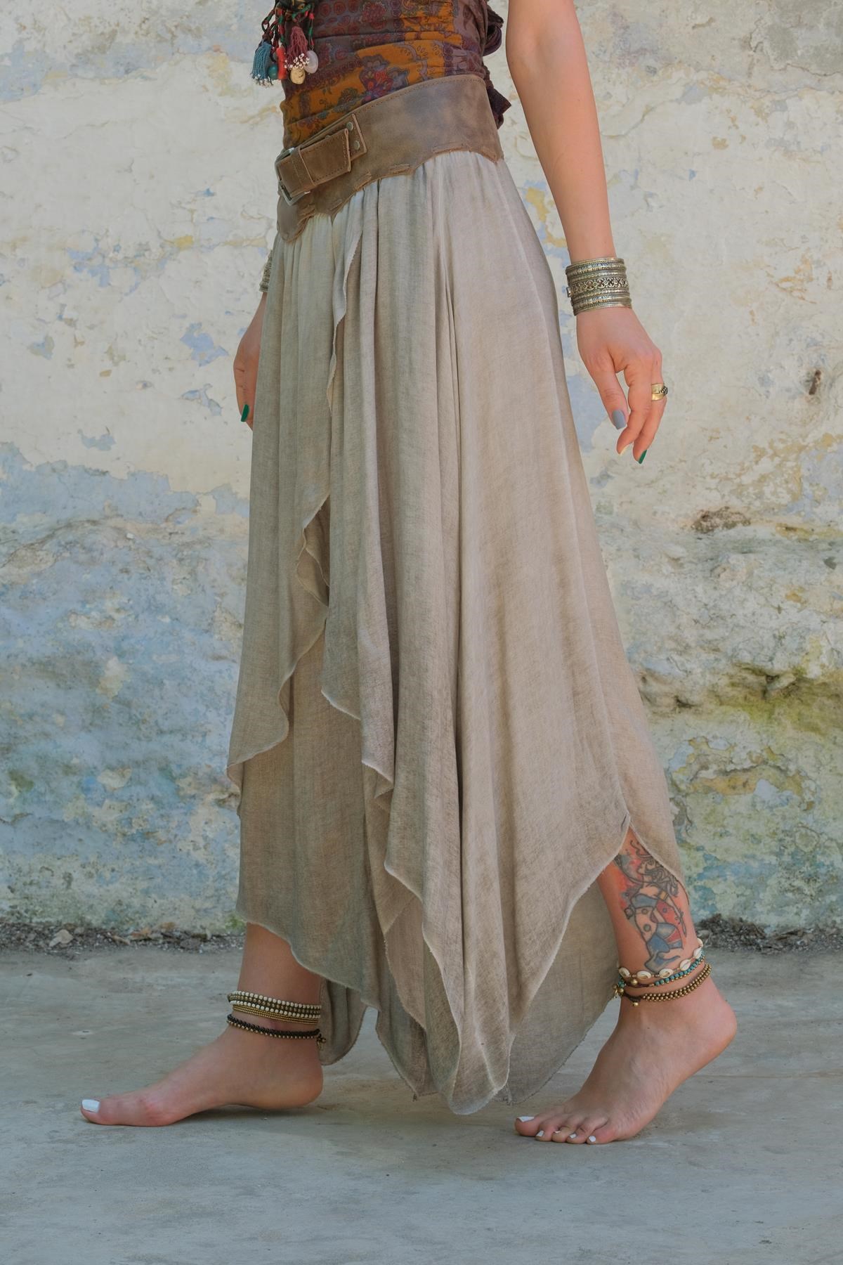  Bej Pamuk Kelebek Şalvar