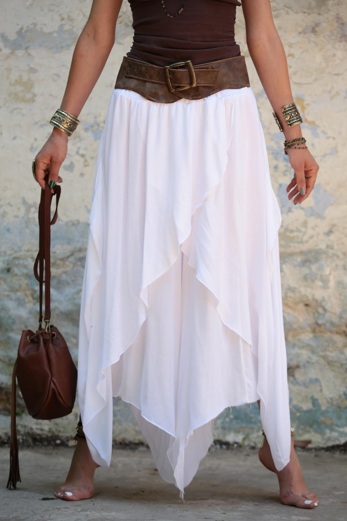  Beyaz Pamuk Kelebek Şalvar