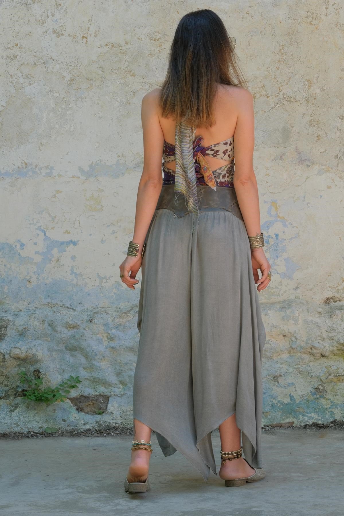  Füme Rengi Pamuk Kelebek Şalvar