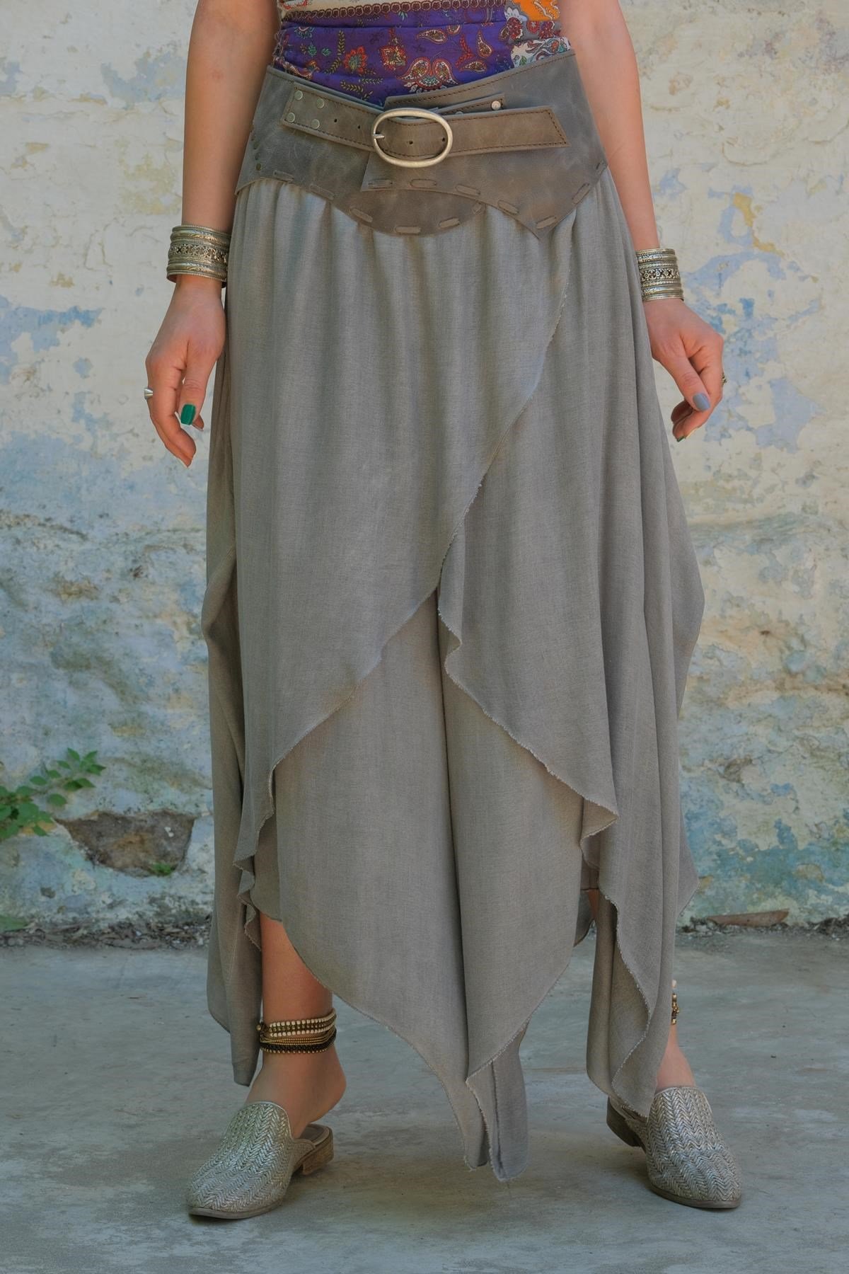  Füme Rengi Pamuk Kelebek Şalvar