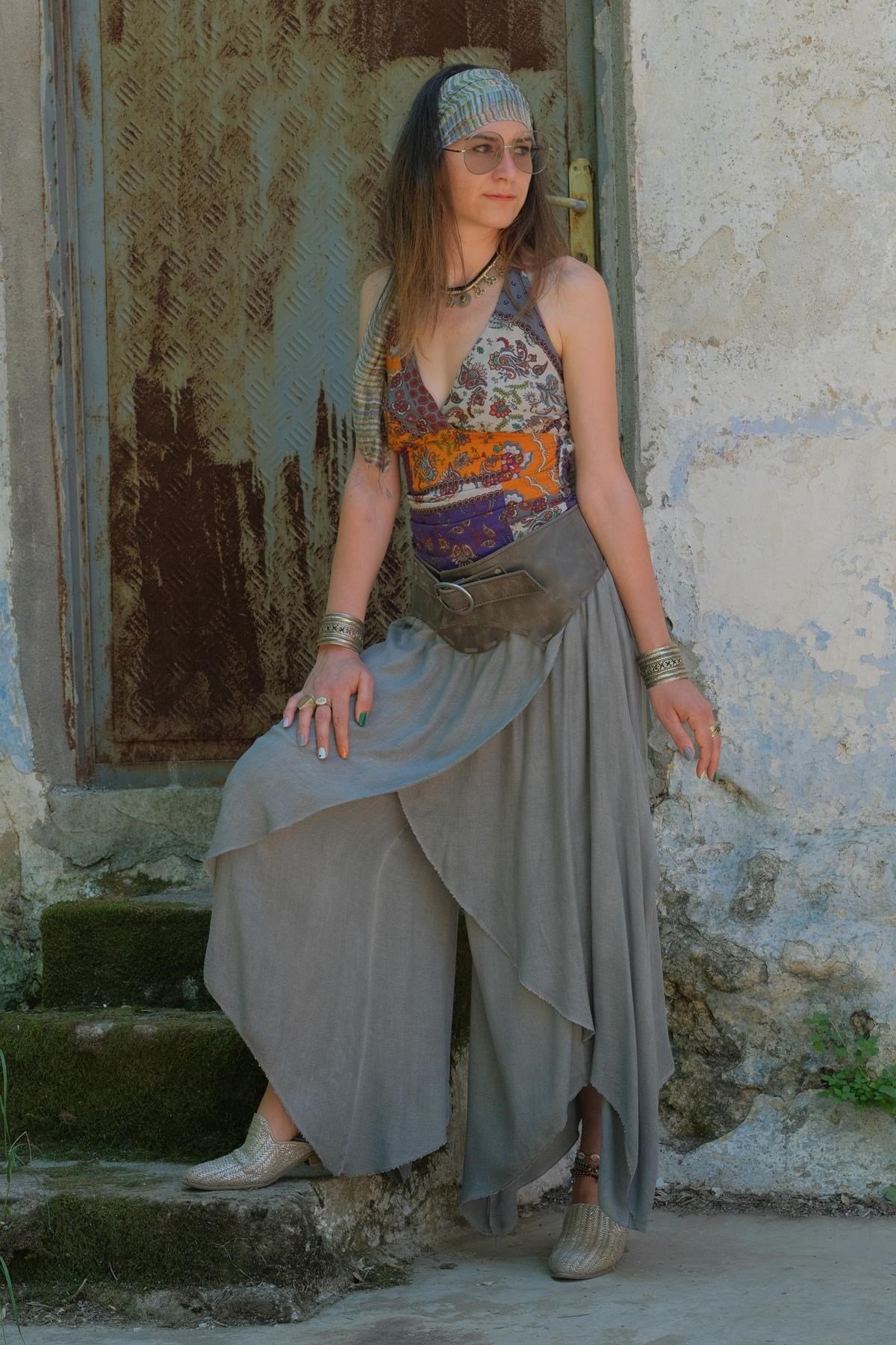  Füme Rengi Pamuk Kelebek Şalvar