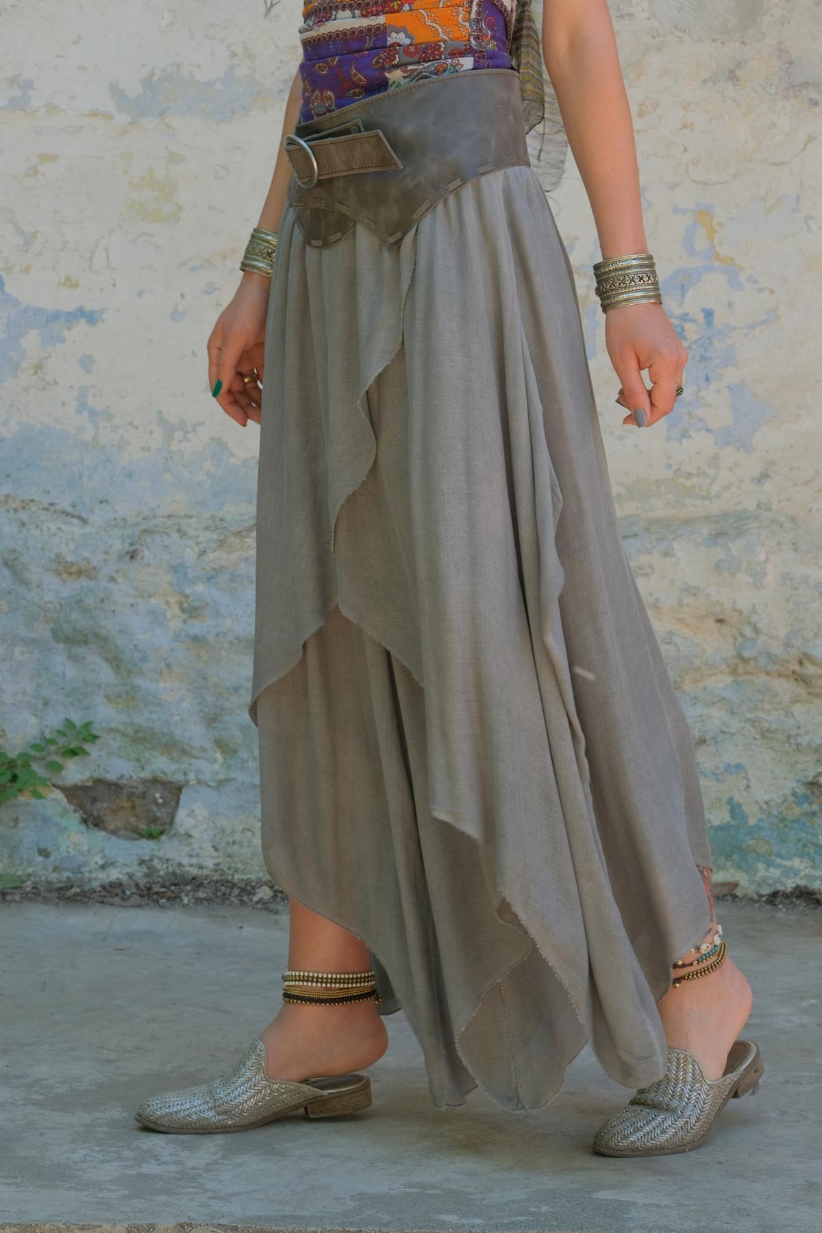  Füme Rengi Pamuk Kelebek Şalvar