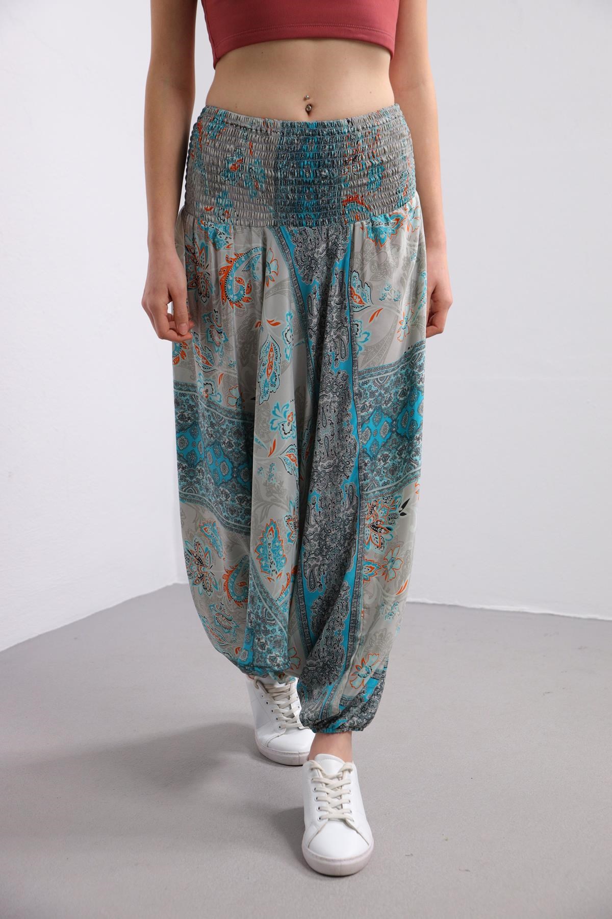 Gri İpek Harem Şalvar - Şaman Butik Gri İpek Harem Şalvar