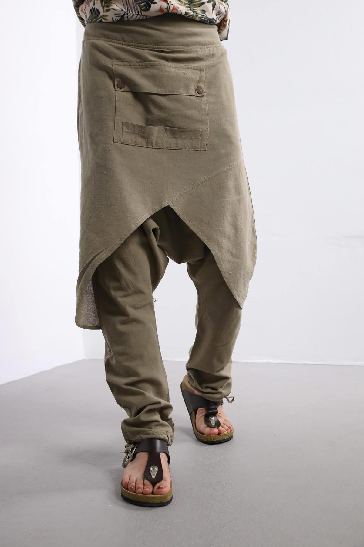  Haki Kapaklı Diego Şalvar