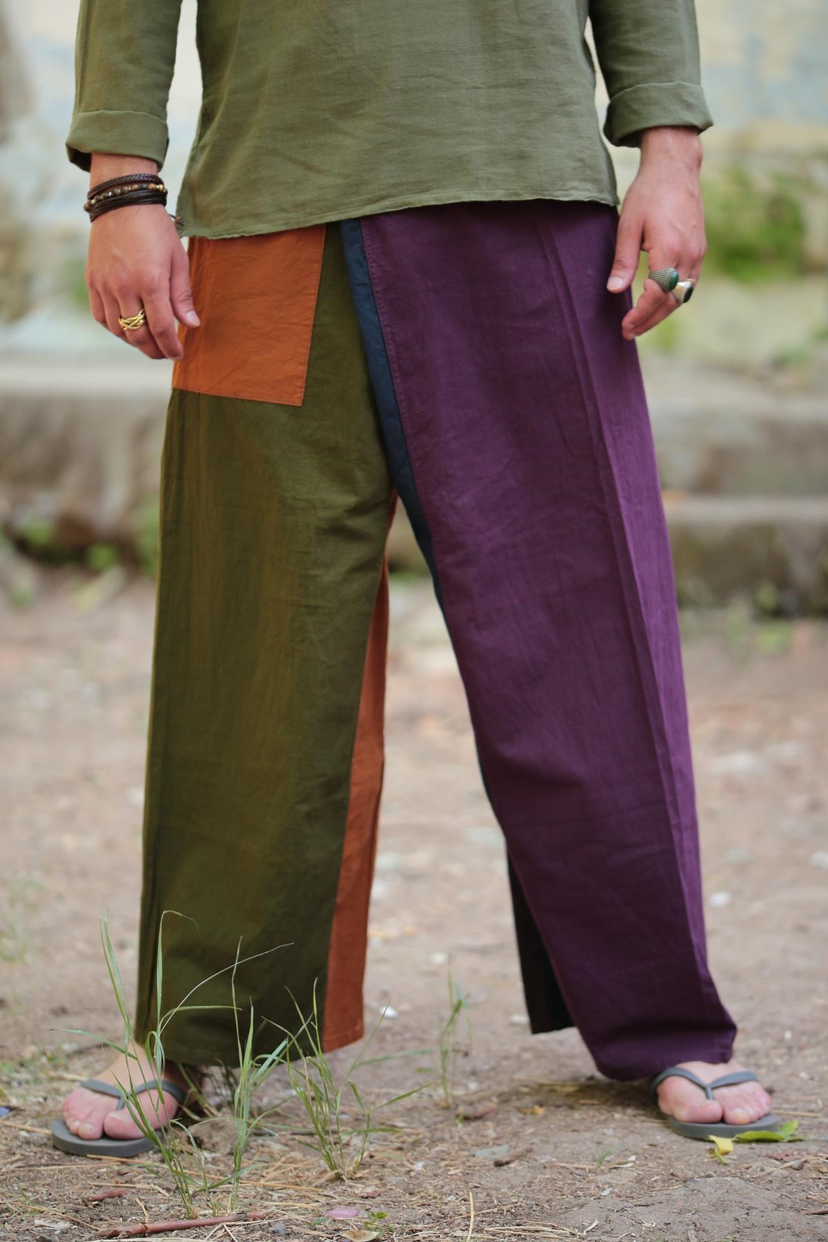 Haki Rahat Kesim Beli Bağlamalı Balıkçı Pantolon - Şaman Butik Haki Rahat Kesim Beli Bağlamalı Balıkçı Pantolon