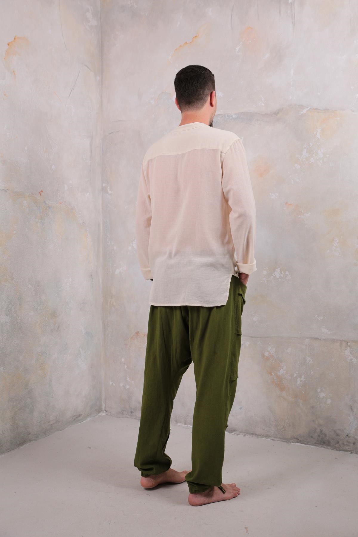  Haki Torba Cep Manhattan Şalvar