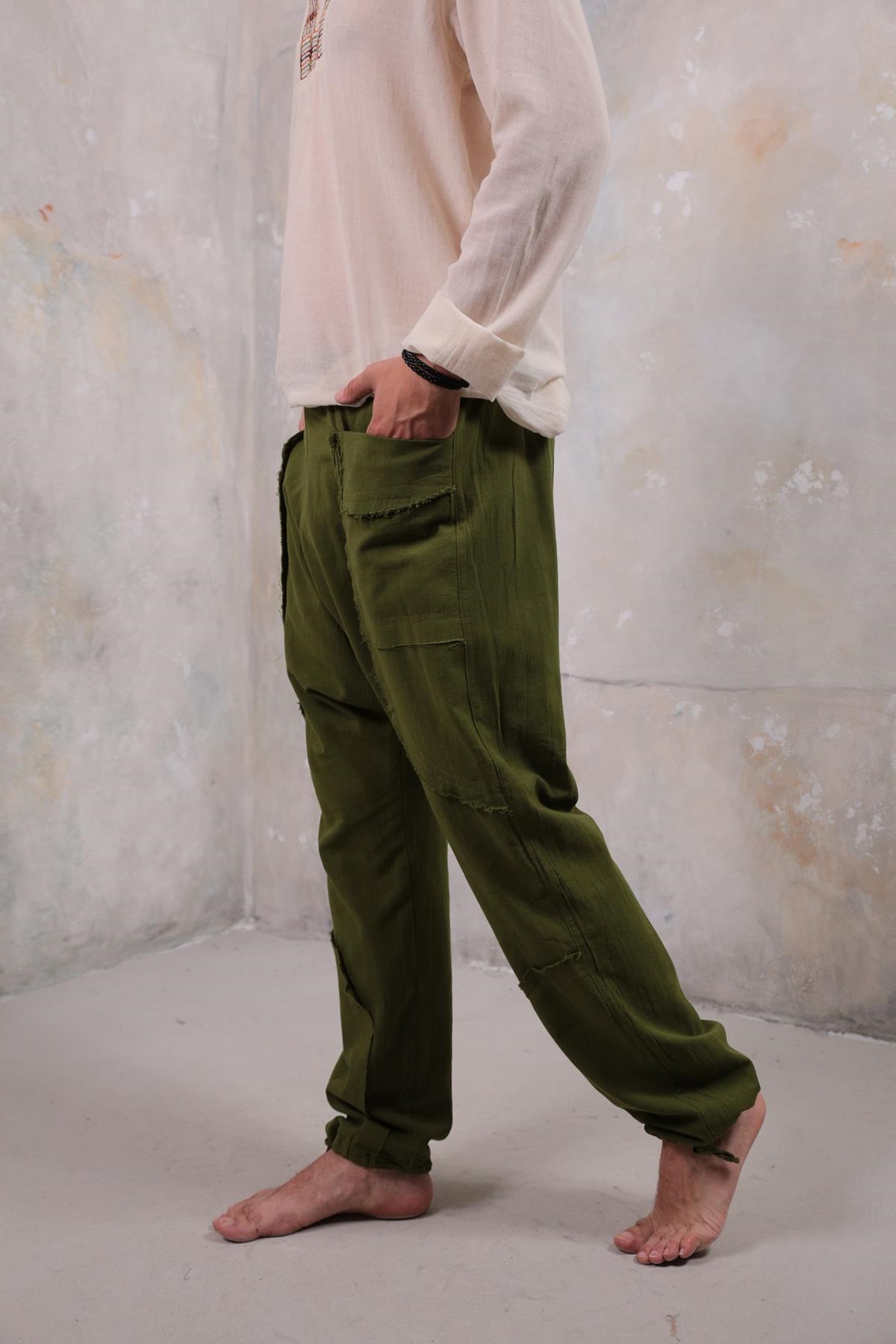  Haki Torba Cep Manhattan Şalvar