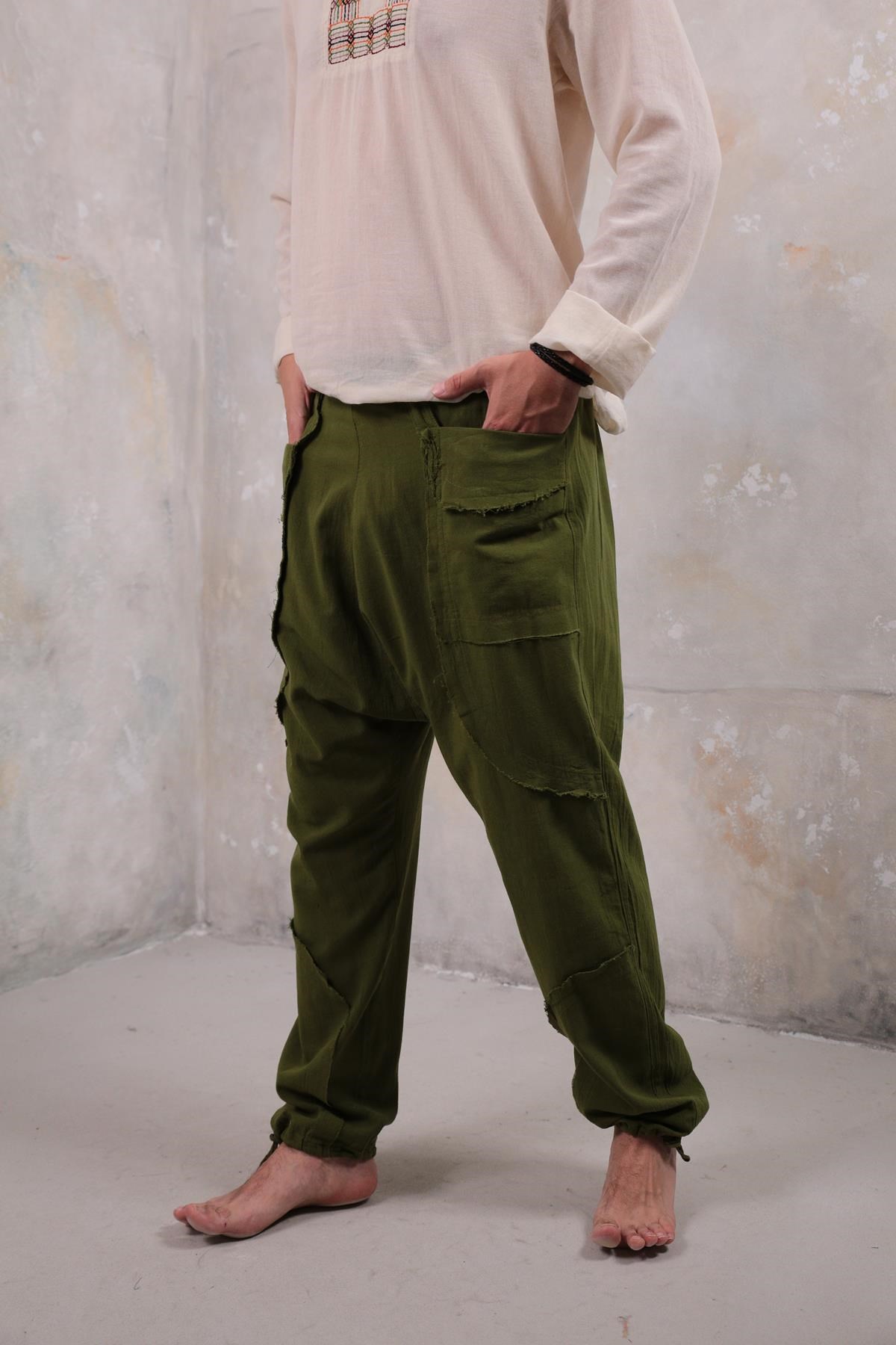  Haki Torba Cep Manhattan Şalvar