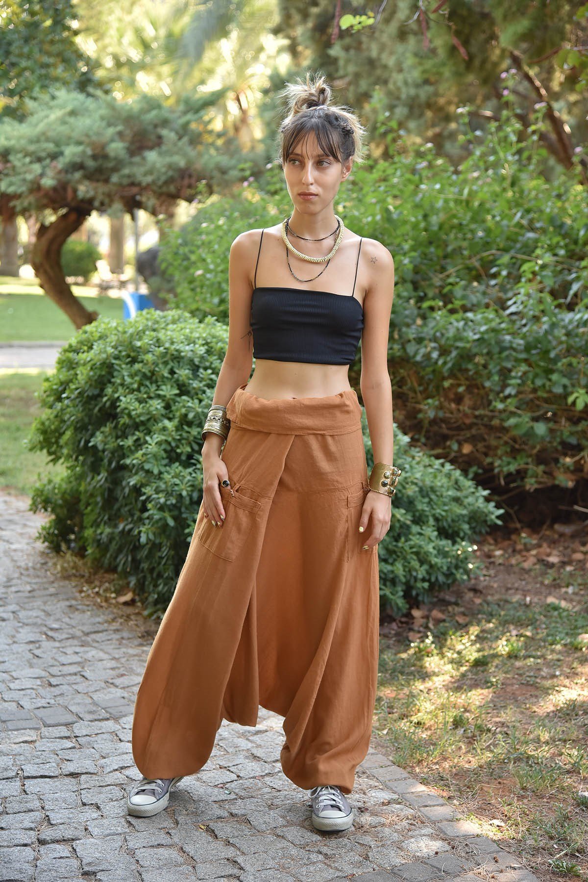 Hardal Balıkçı Şalvar - Şaman Butik Hardal Balıkçı Şalvar