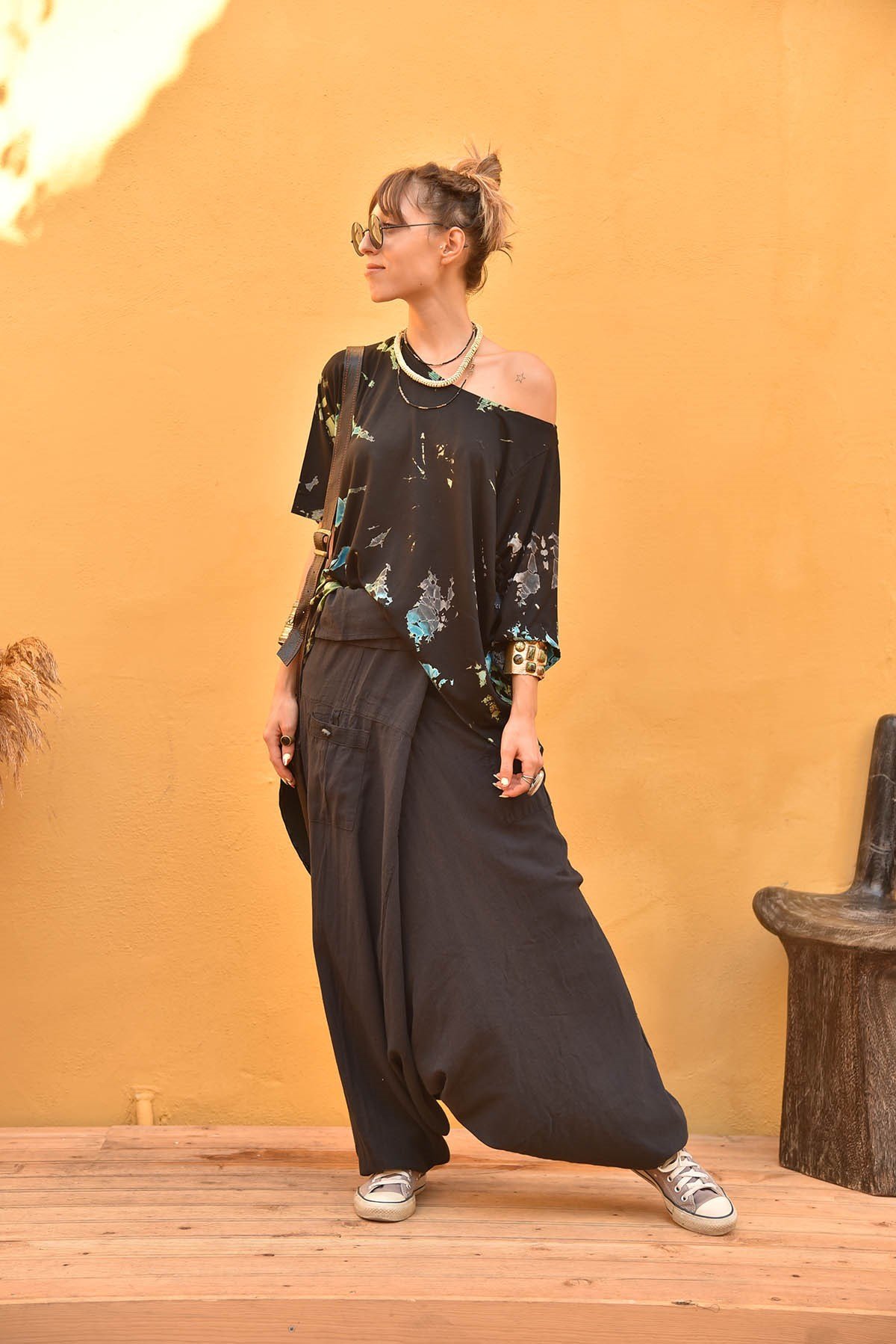 Lacivert Balıkçı Şalvar - Şaman Butik Lacivert Balıkçı Şalvar