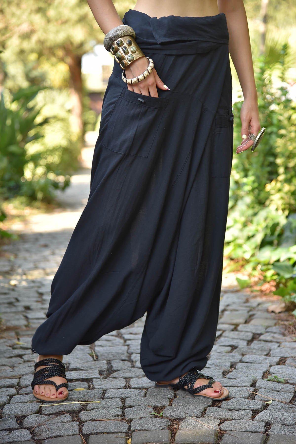 Lacivert Balıkçı Şalvar - Şaman Butik Lacivert Balıkçı Şalvar