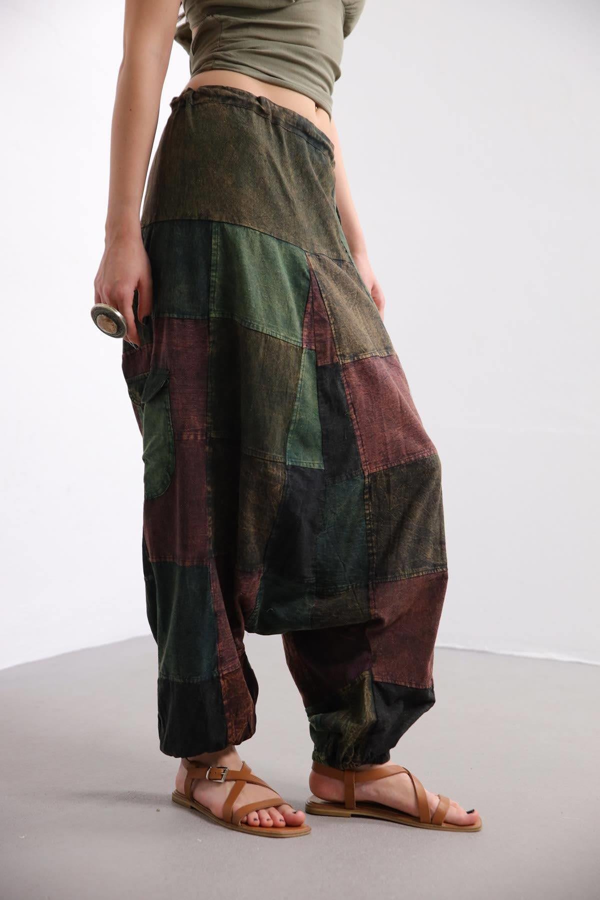  Renkli Patchwork Şalvar