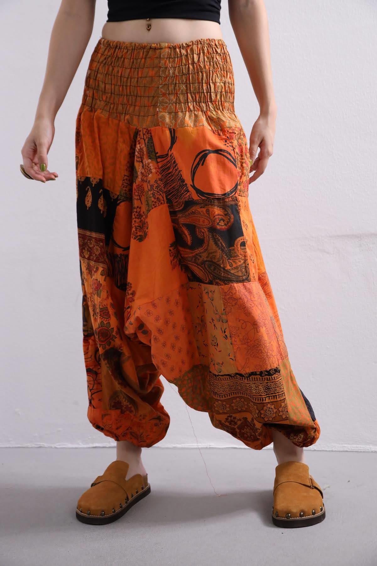  Turuncu Patchwork Şalvar