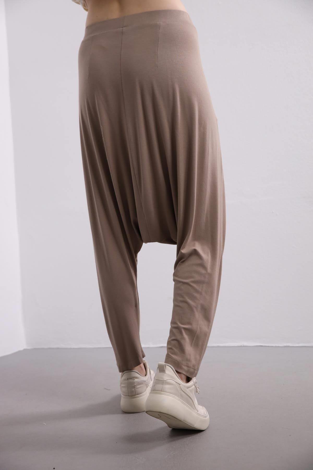  Vizon Rengi Düşük Ağlı Penye Şalvar