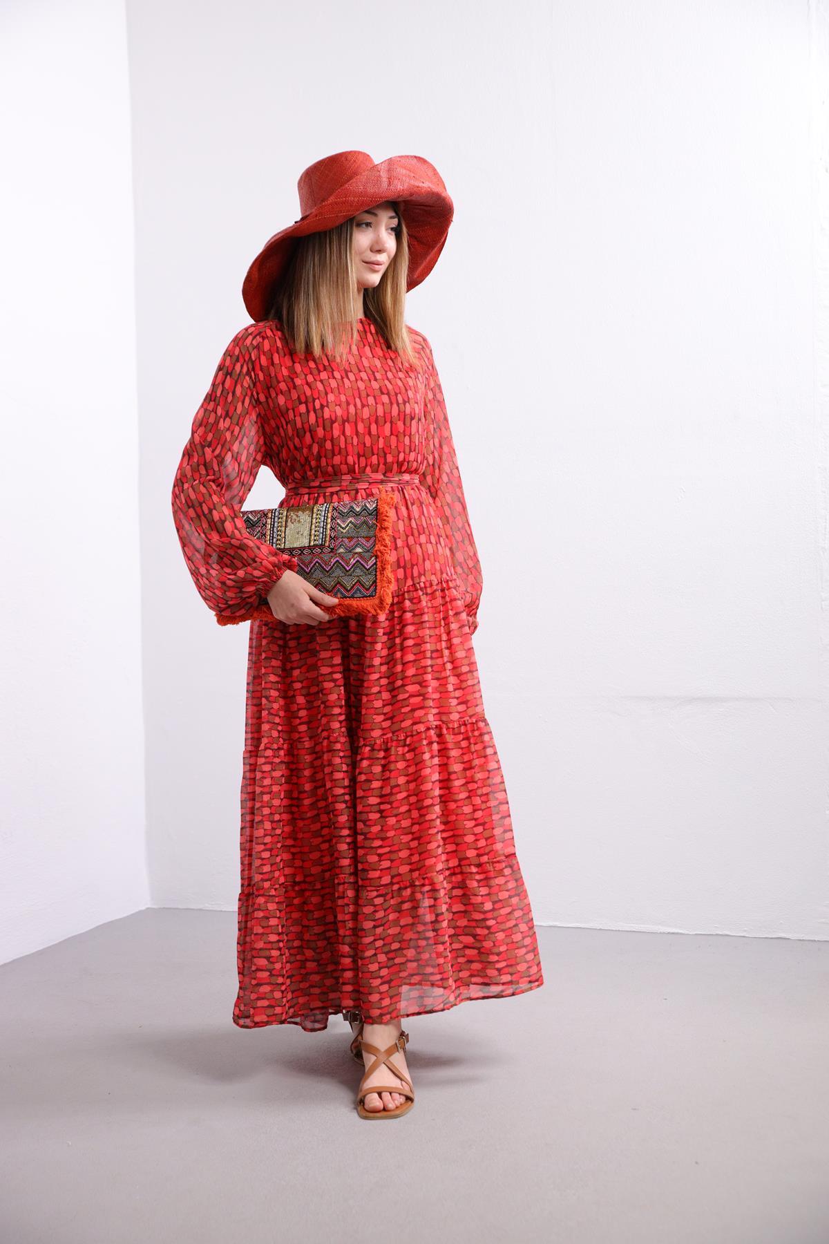  Kiremit Rengi Raffia Şapka