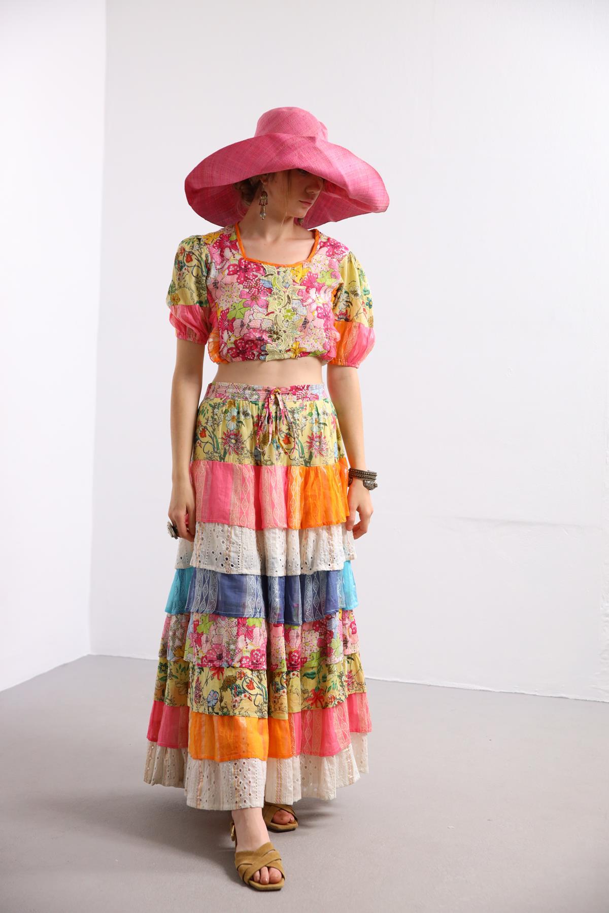  Pudra Pembe Rafya Şapka