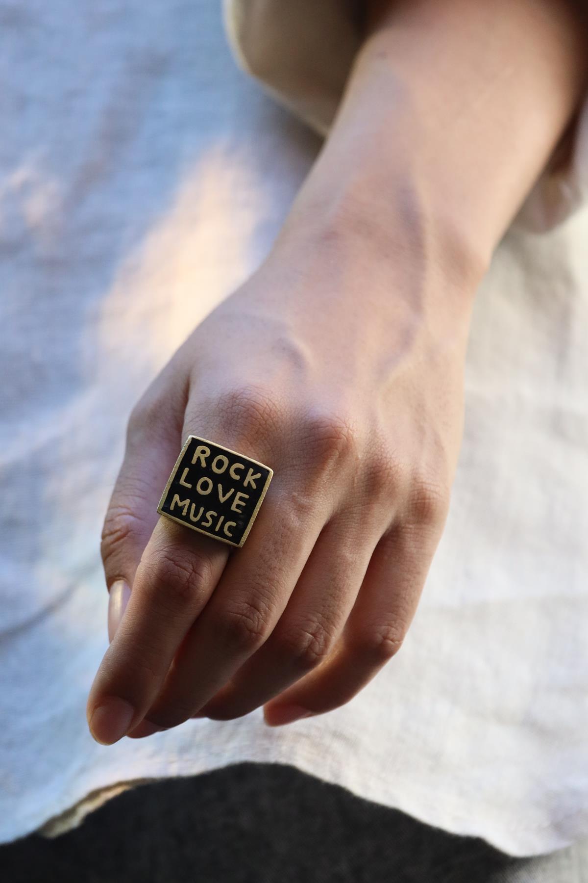 Sloganlı Bronz Yüzük