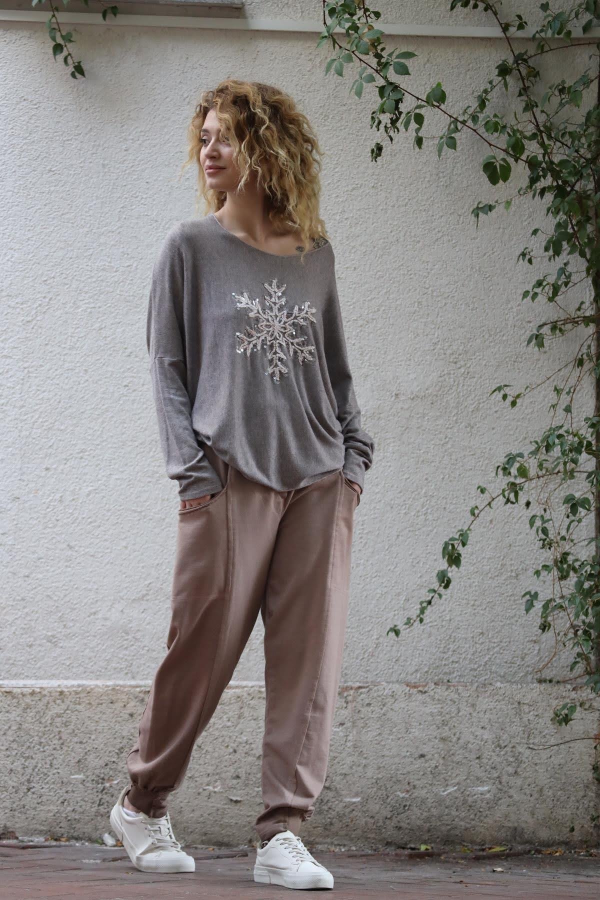 Sütlü Kahve Dizi Çimalı Yağ Yıkama Pantolon