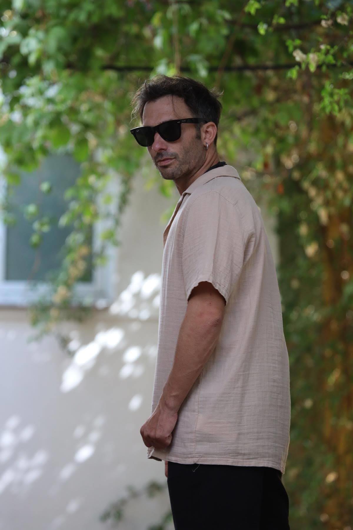 Sütlü Kahve Kısa Kollu Erkek Gömlek