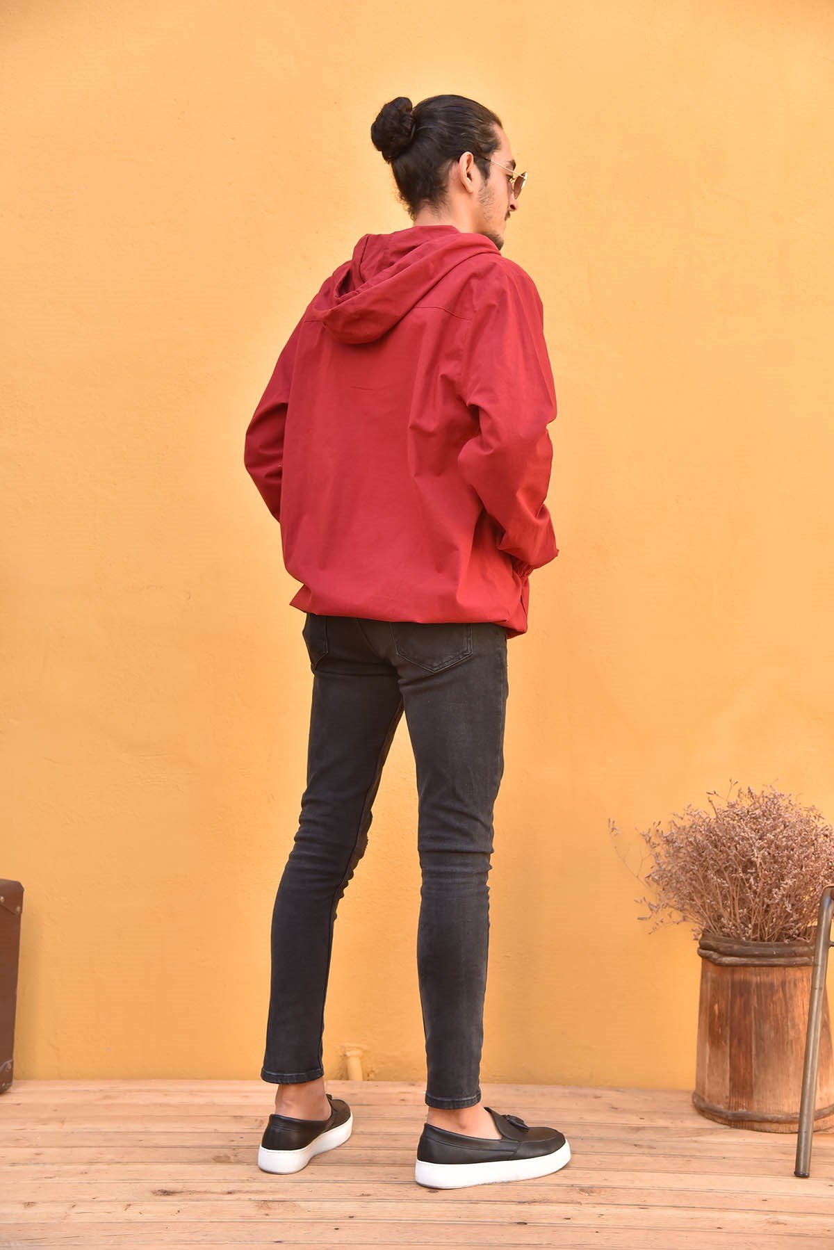 Bordo Kapşonlu Erkek Sweatshirt - Şaman Butik Bordo Kapşonlu Erkek Sweatshirt