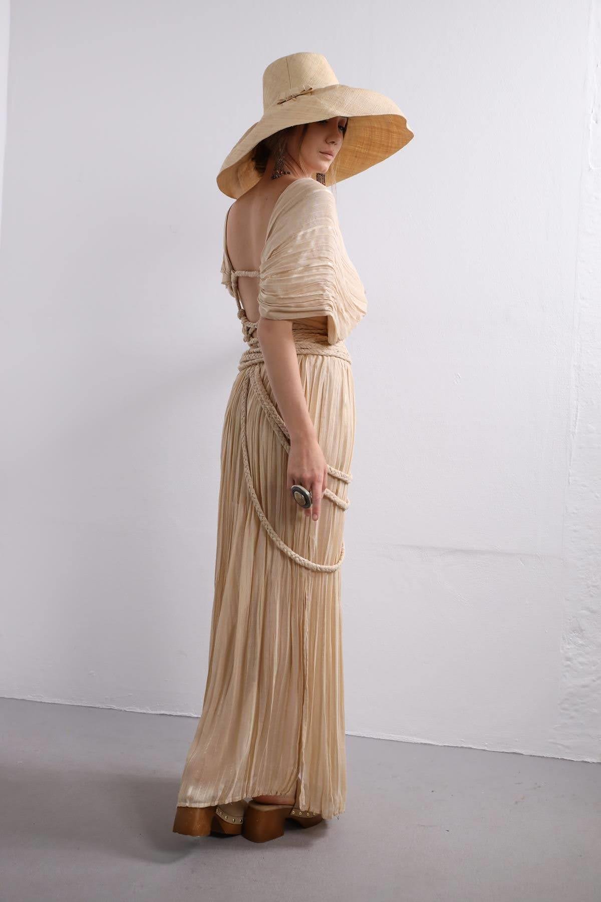 Beige Wrap Top And Skirt Set Beige Wrap Top And Skirt Set