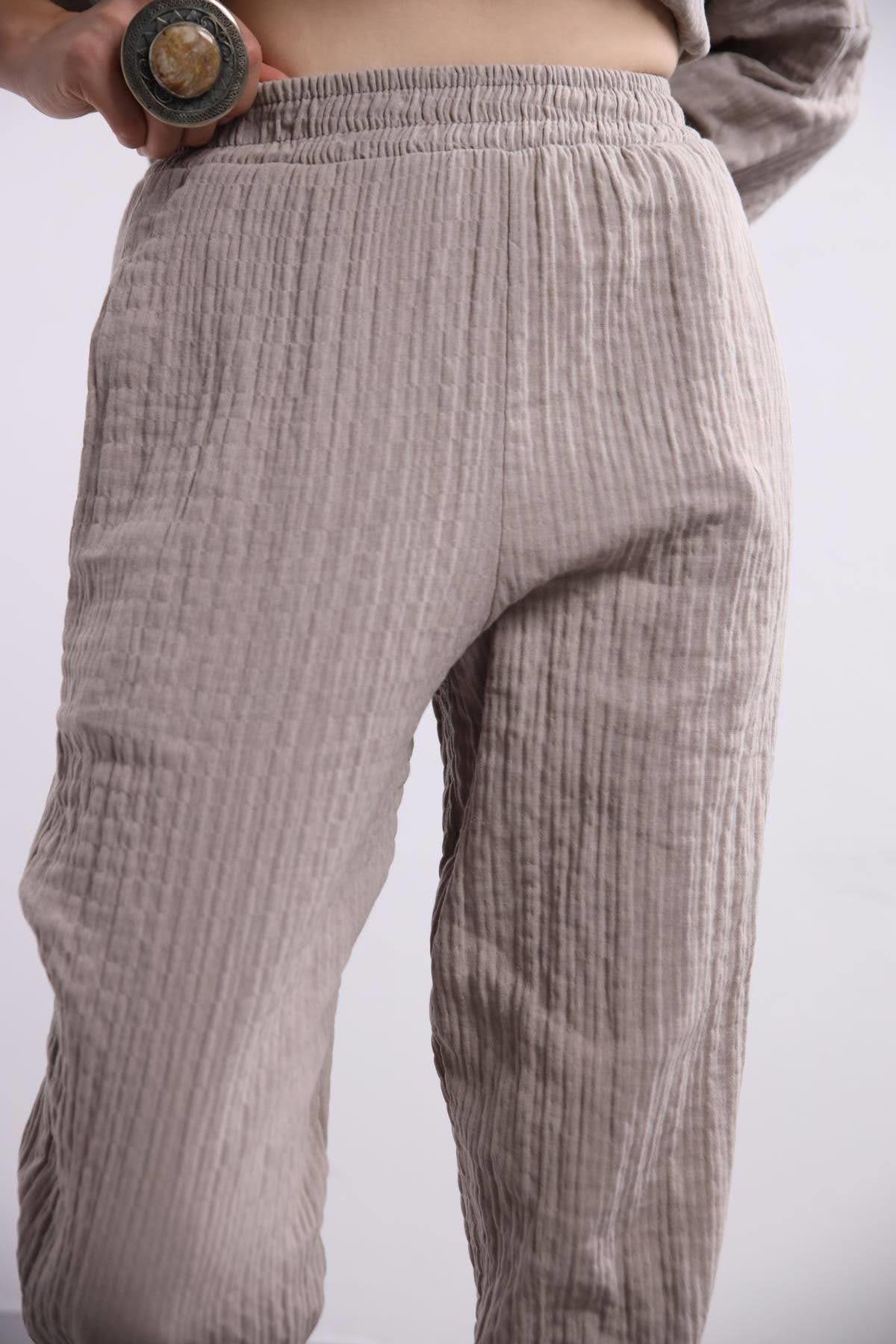  Vizon Rengi Gömlek ve Pantolon Takım