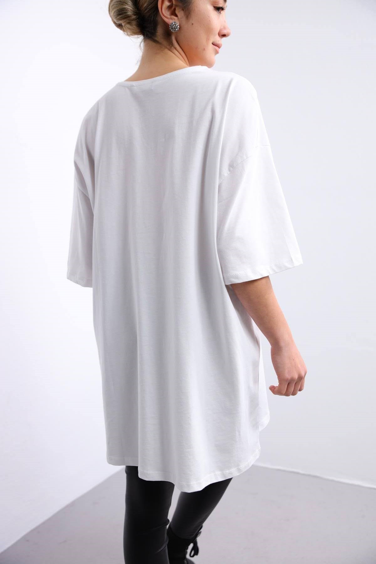 Beyaz Oversize Tshirt