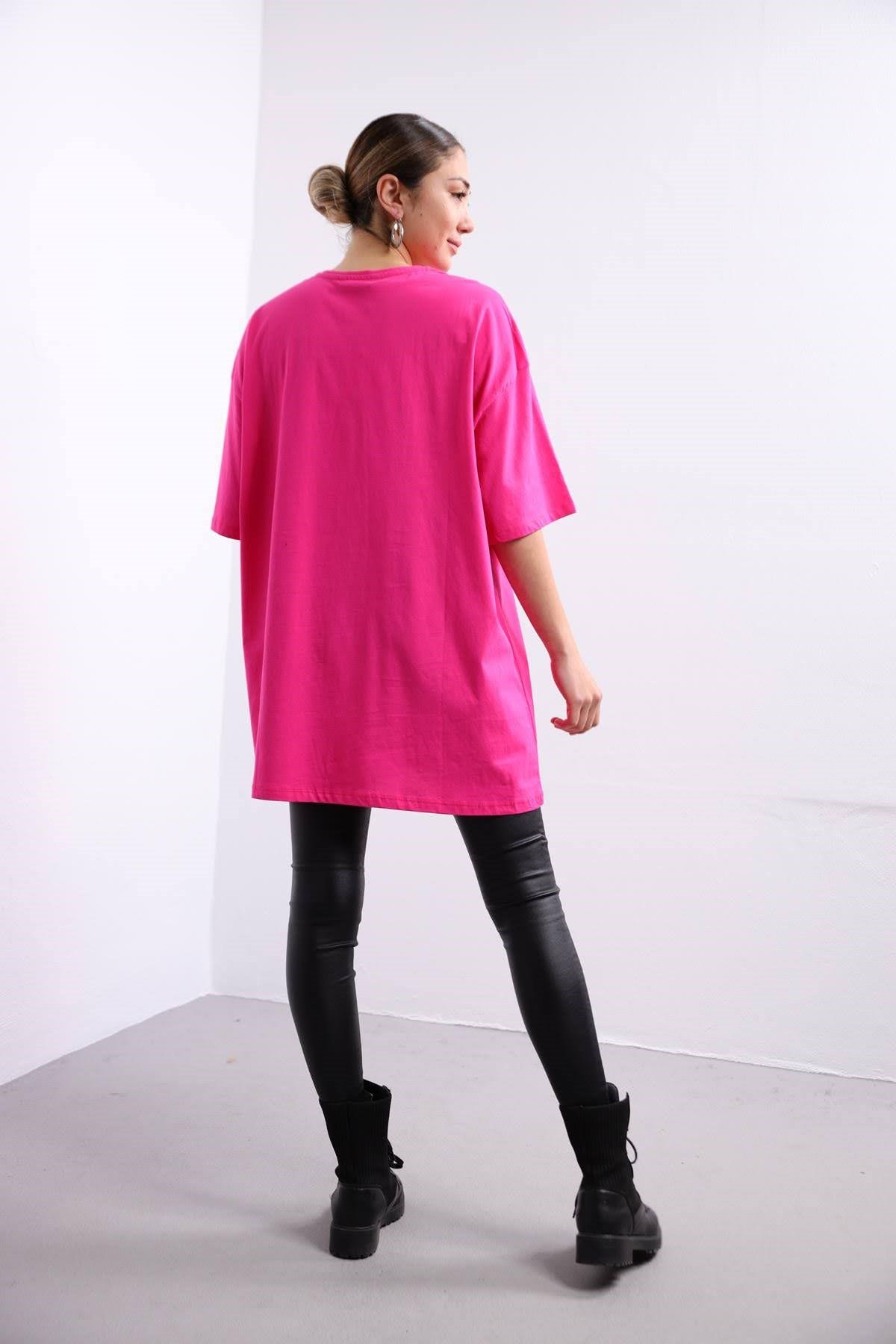  Fuşya Oversize Tshirt
