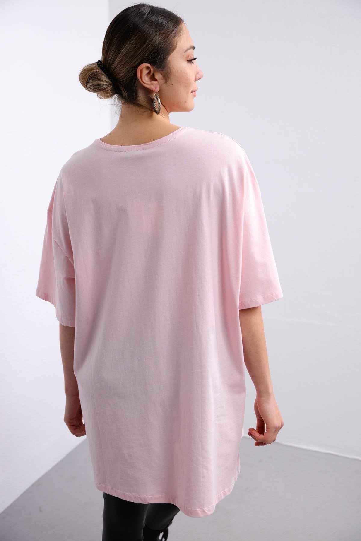  Pembe Oversize Tshirt