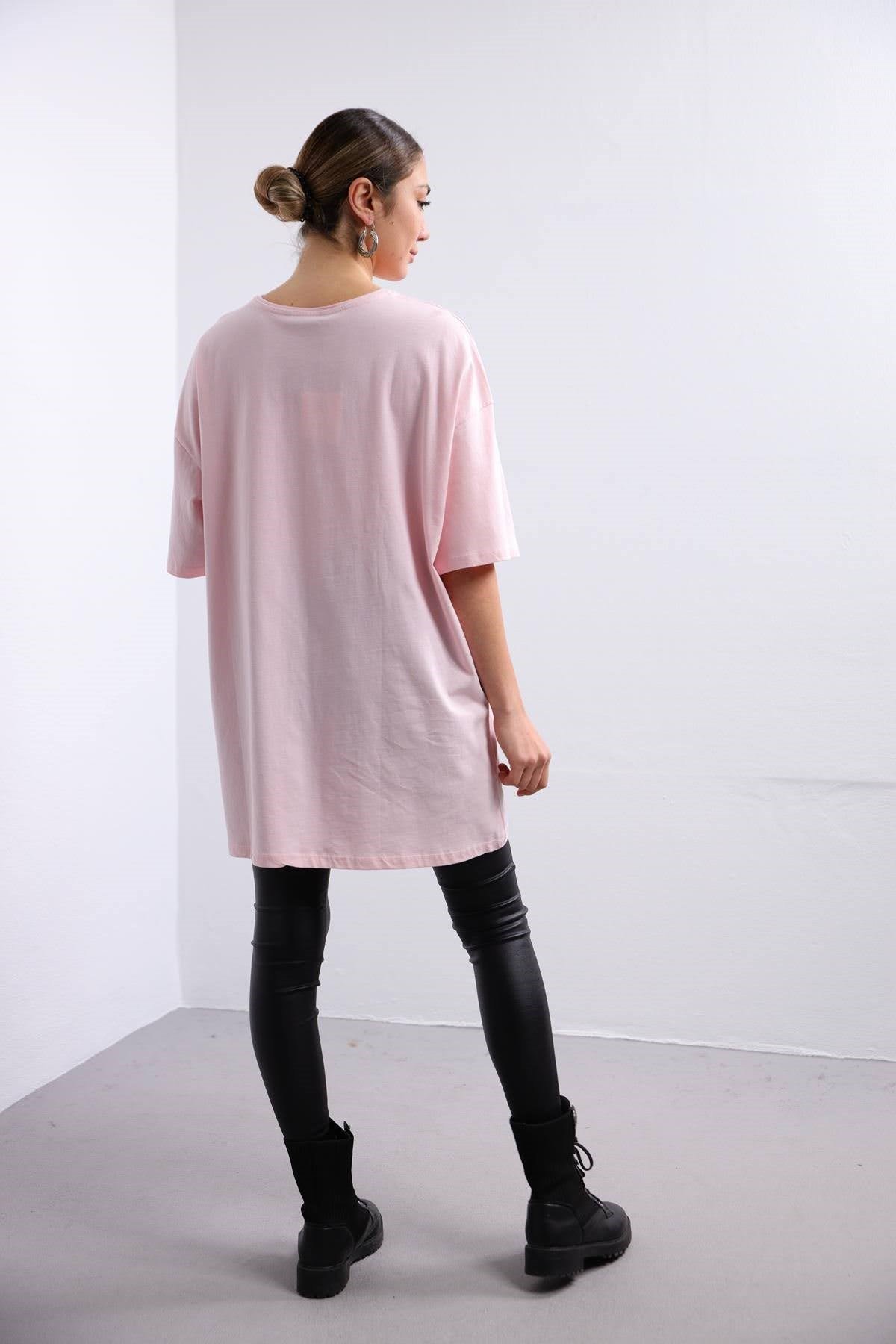  Pembe Oversize Tshirt
