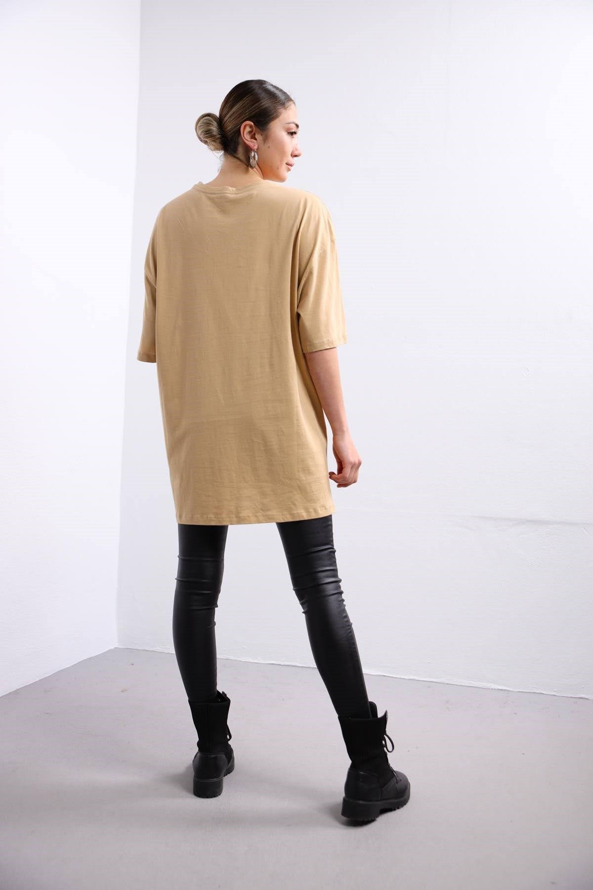  Sütlü Kahve Oversize Tshirt