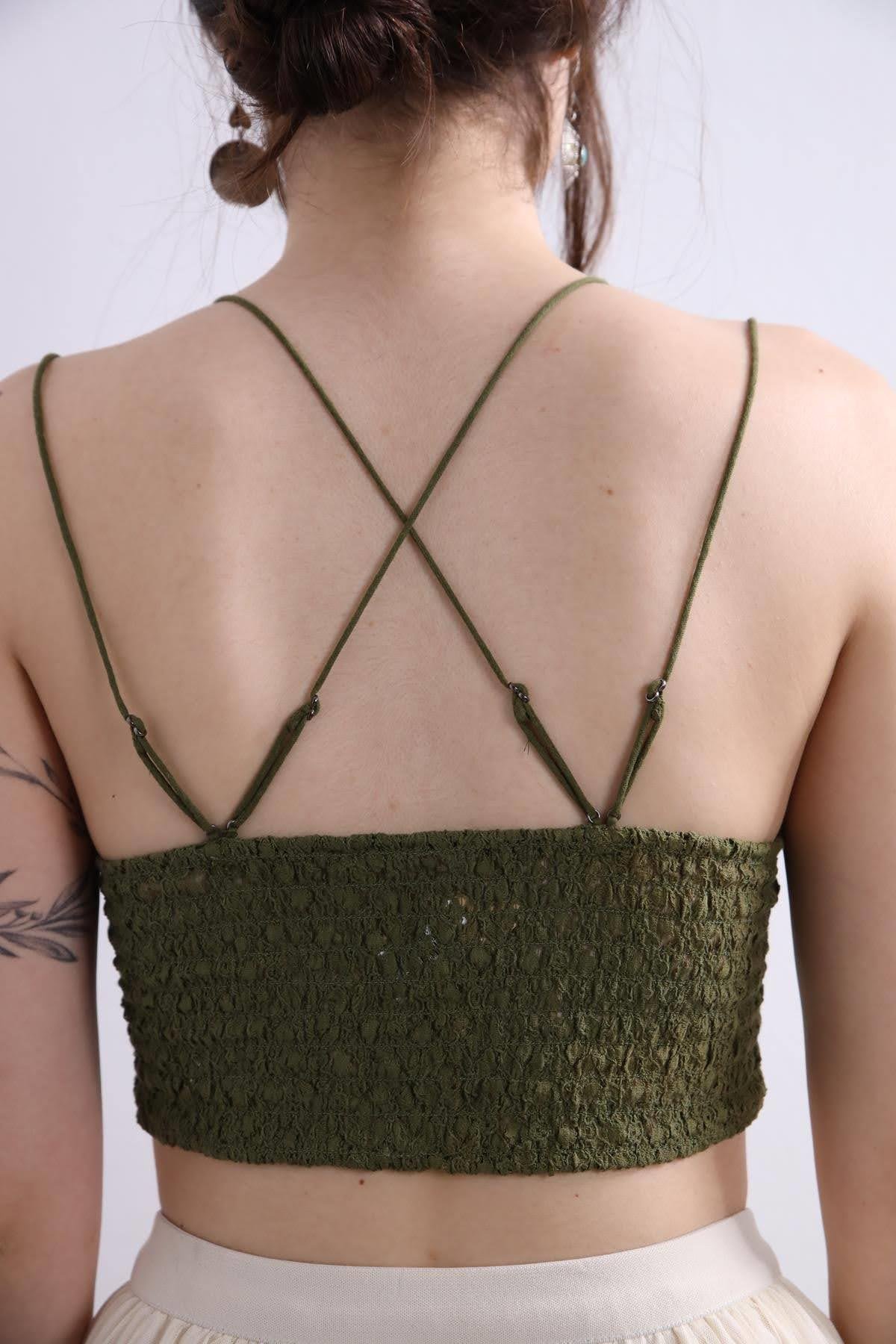  Haki Dantel Bralet