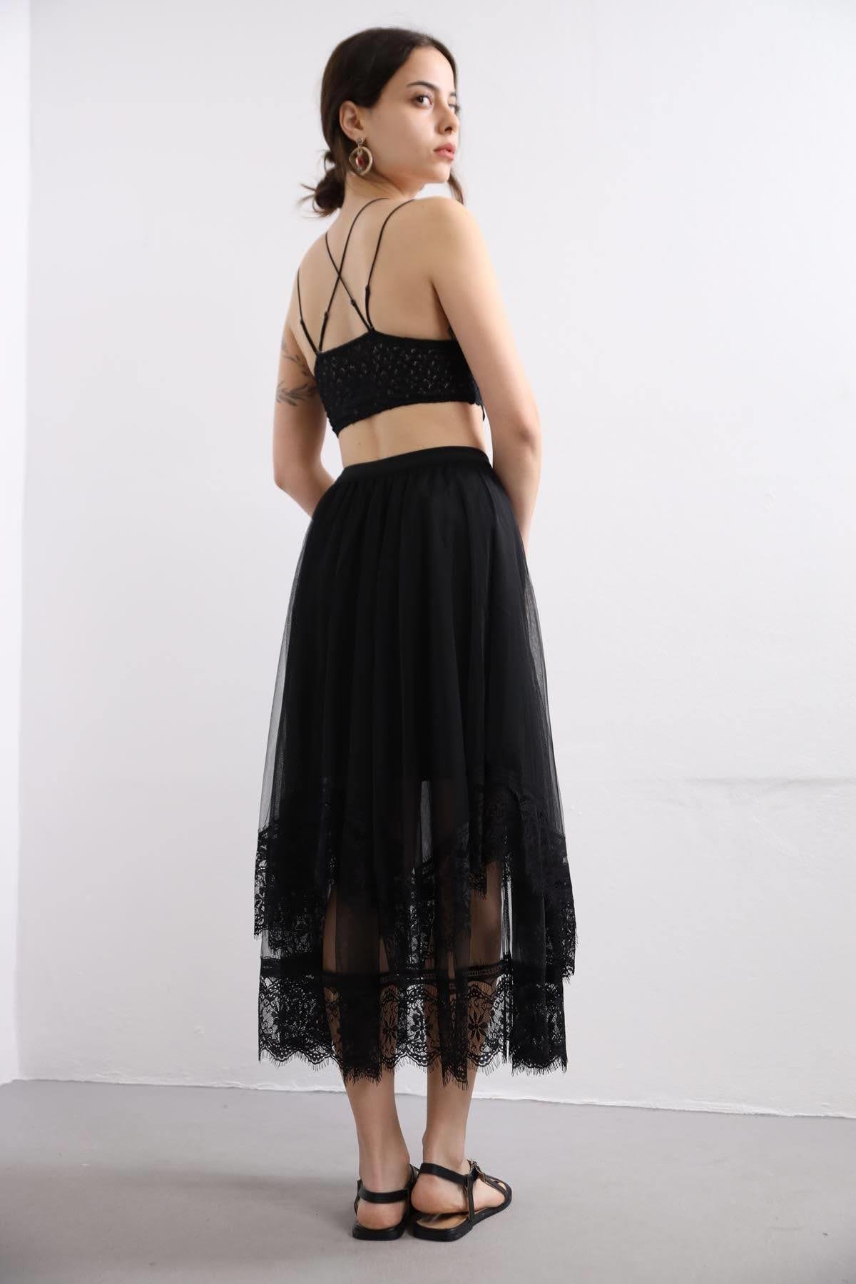  Siyah Dantel Bralet