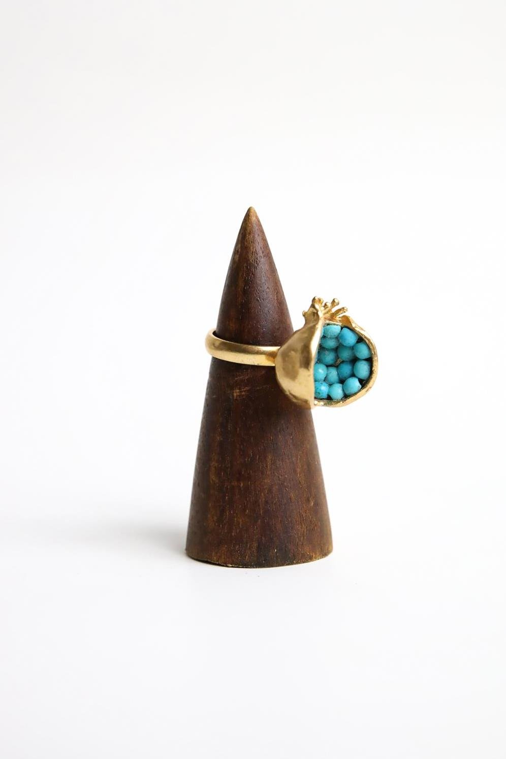  Altın Kaplama Turkuaz Taşlı Yüzük