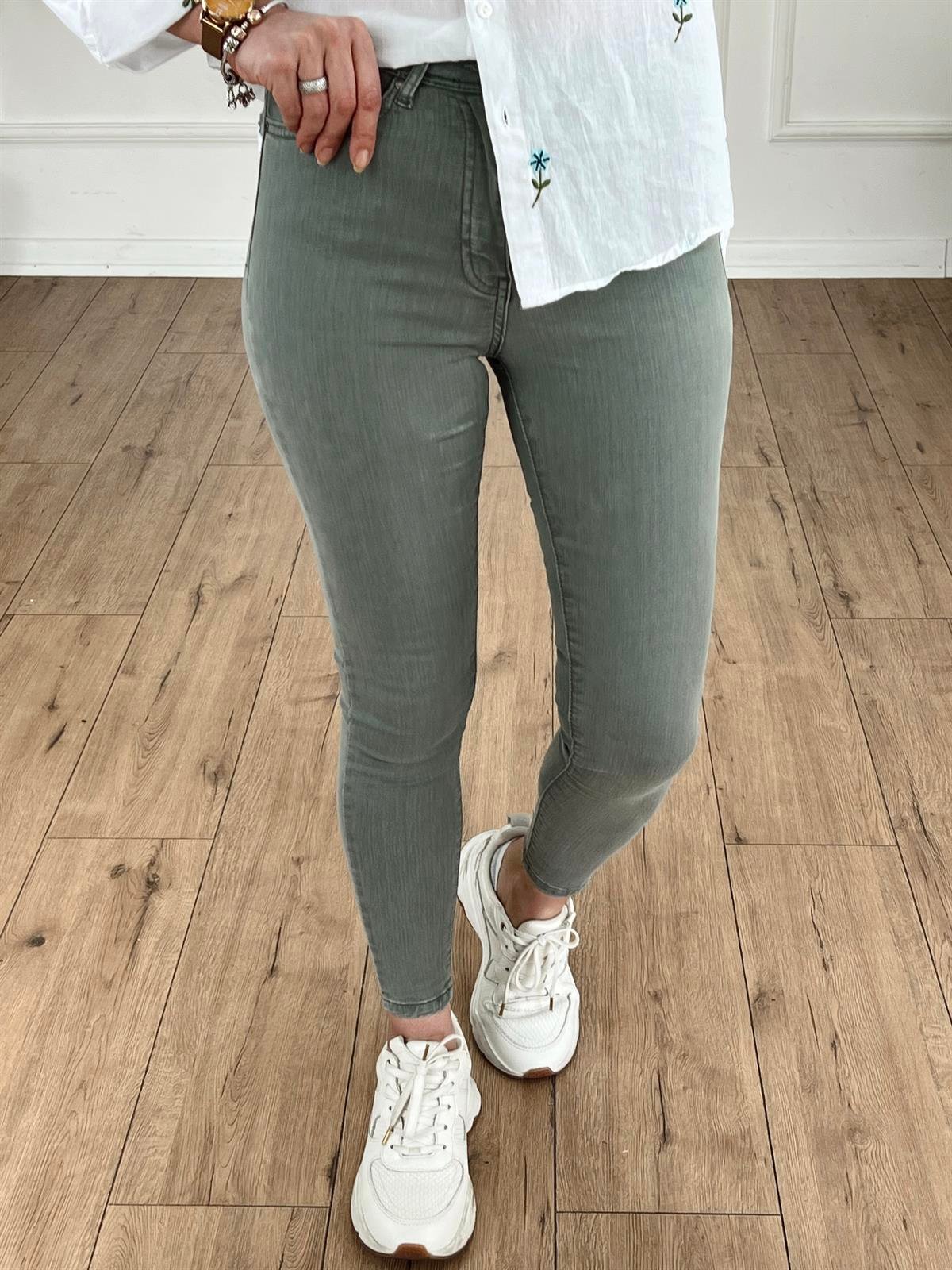 2145 YÜKSEK BEL SKİNNY JEAN HAKİ