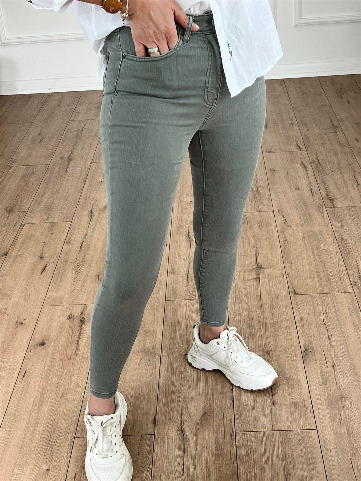 2145 YÜKSEK BEL SKİNNY JEAN HAKİ