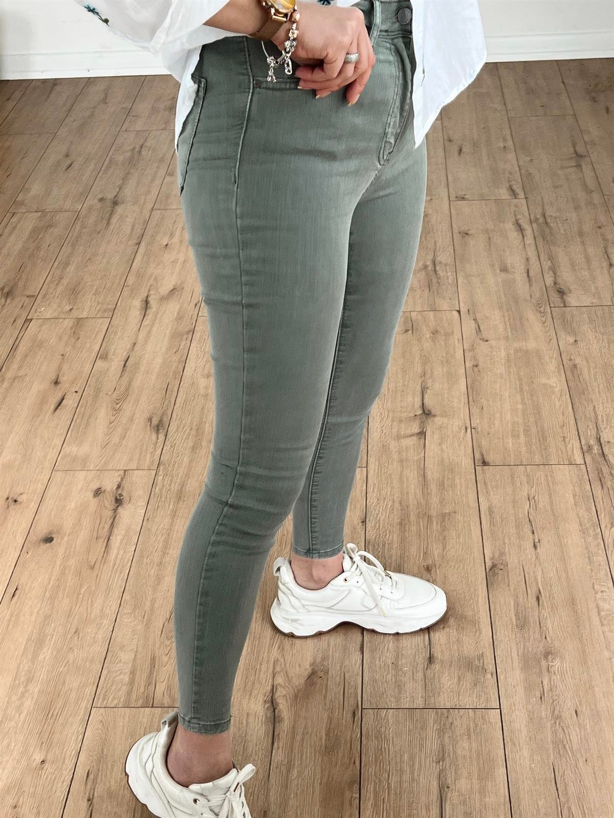 2145 YÜKSEK BEL SKİNNY JEAN HAKİ