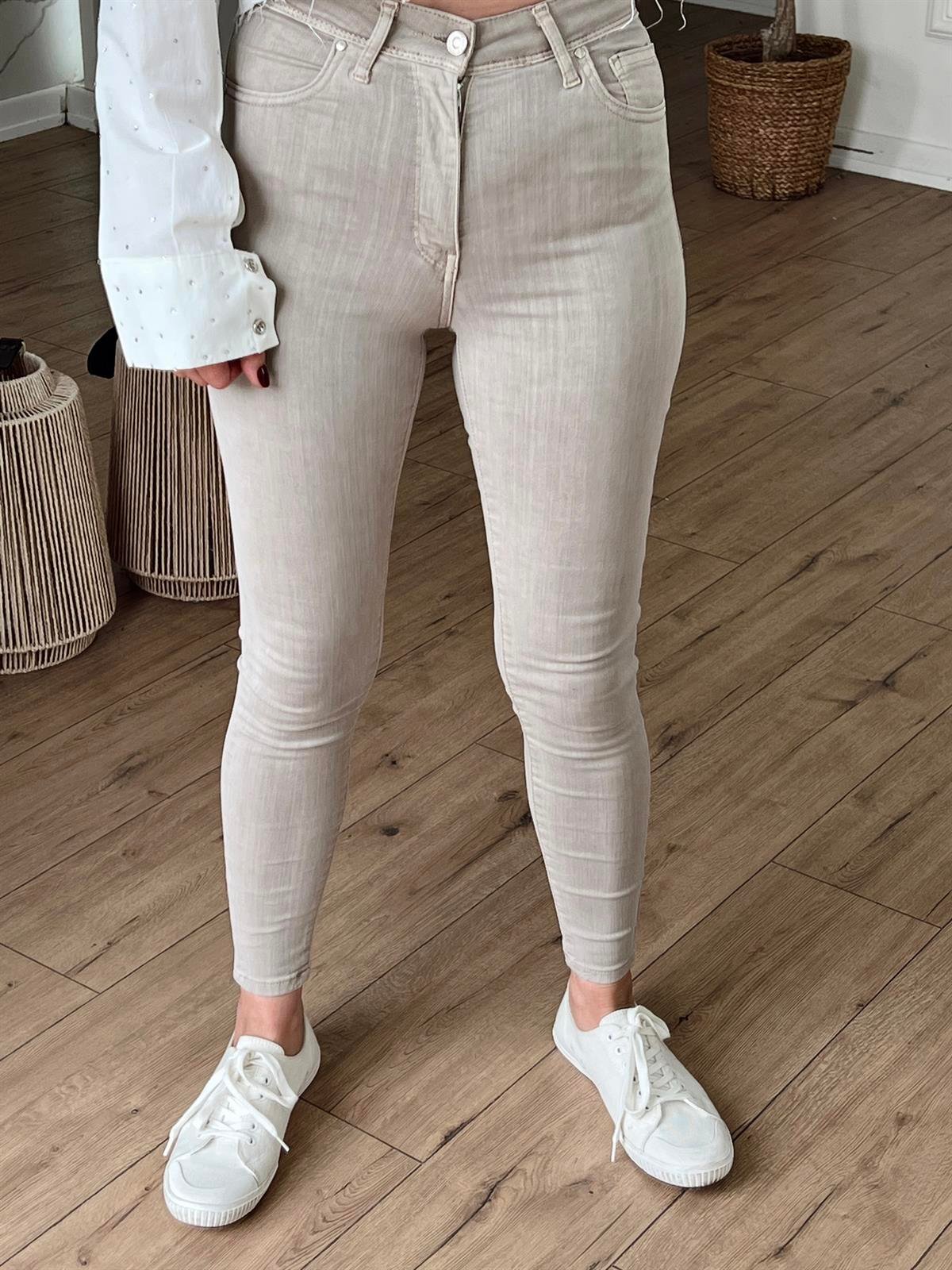 2145 YÜKSEK BEL SKİNNY JEAN VİZON