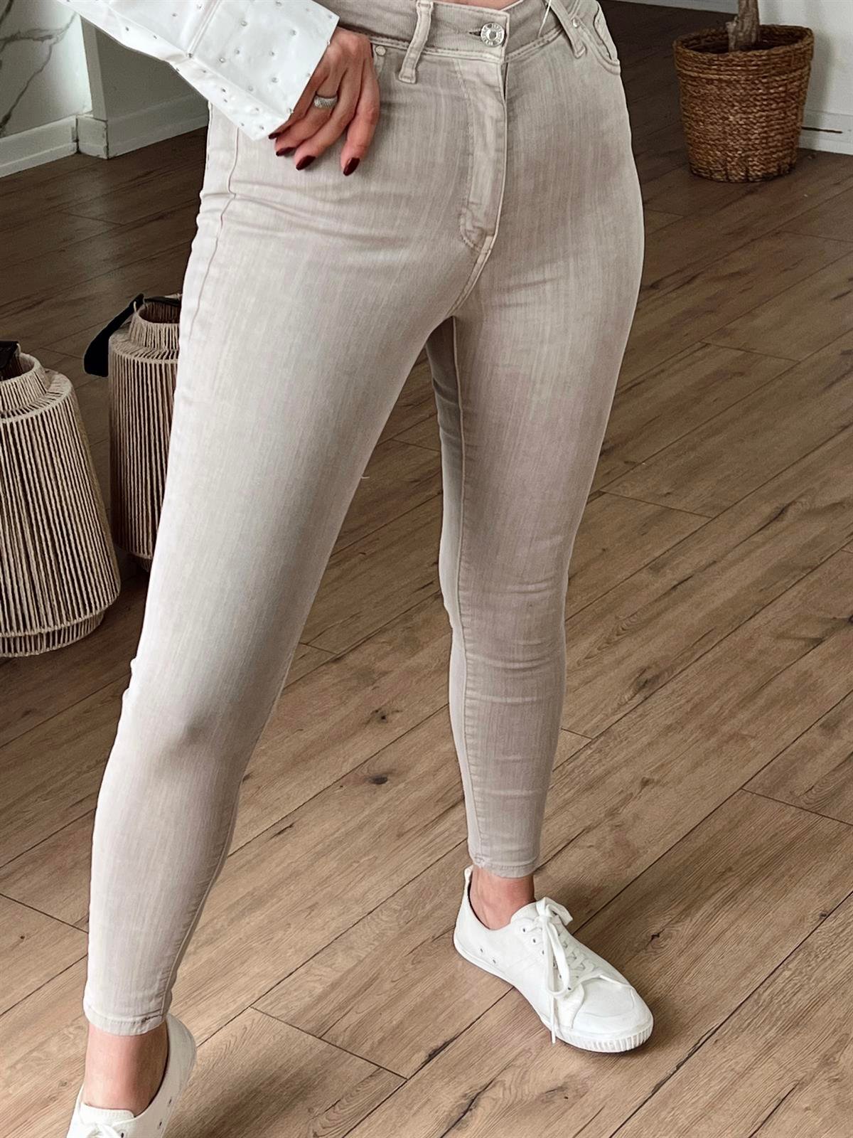2145 YÜKSEK BEL SKİNNY JEAN VİZON