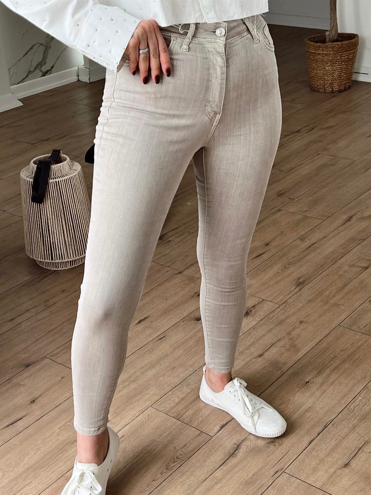 2145 YÜKSEK BEL SKİNNY JEAN VİZON