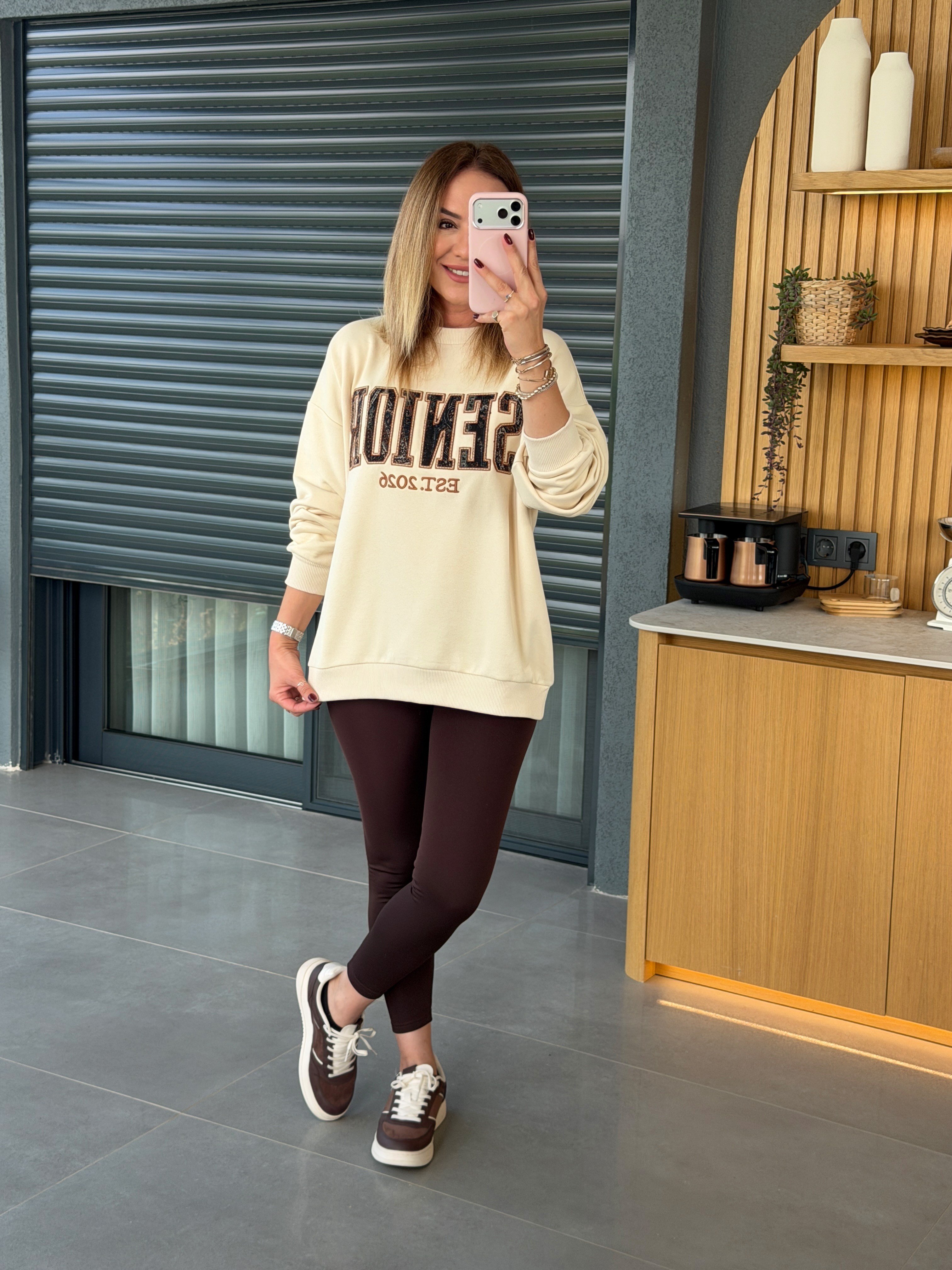 2657 NAKIŞ DETAYLI SWEAT GRİ