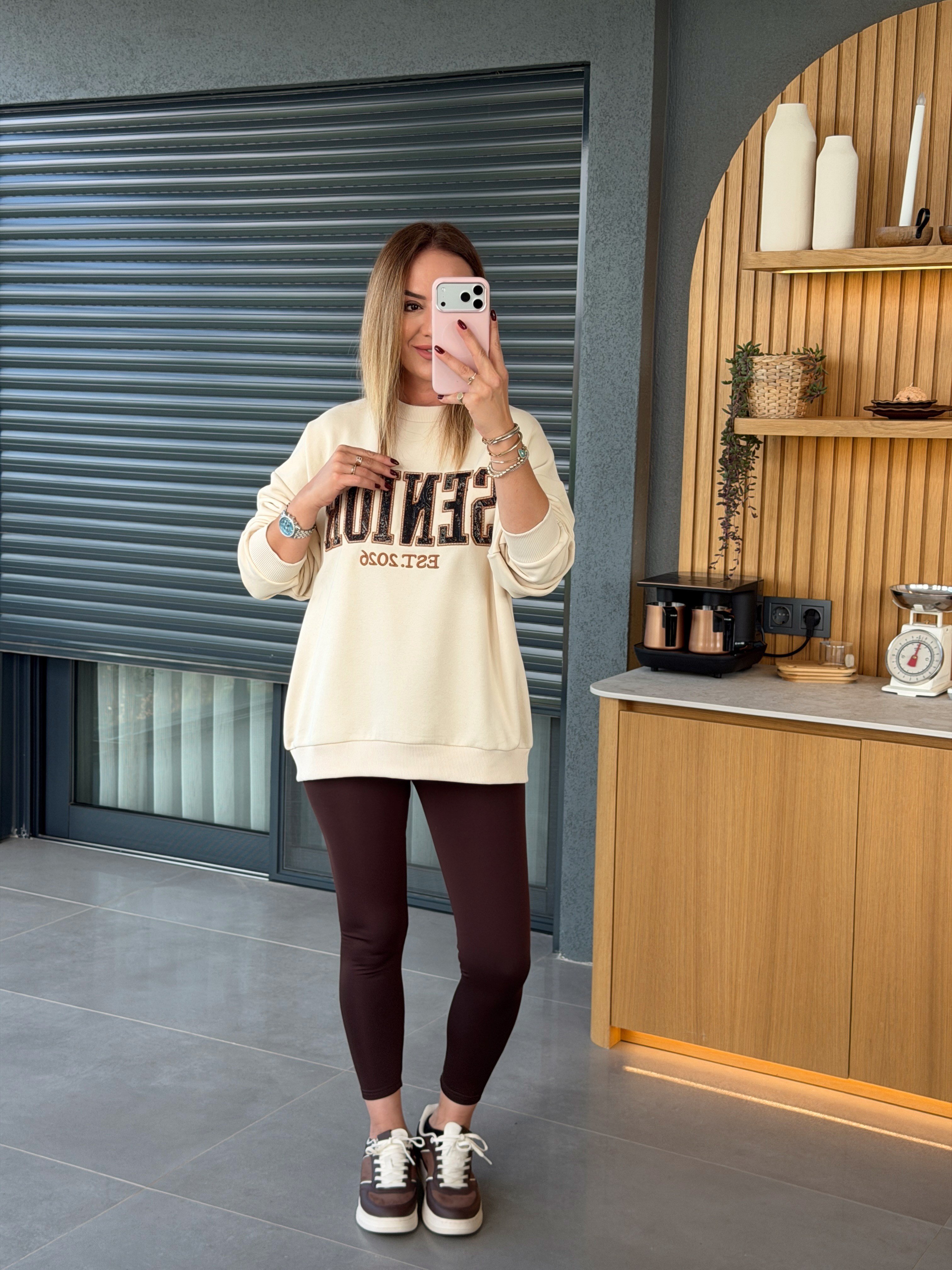 2657 NAKIŞ DETAYLI SWEAT GRİ