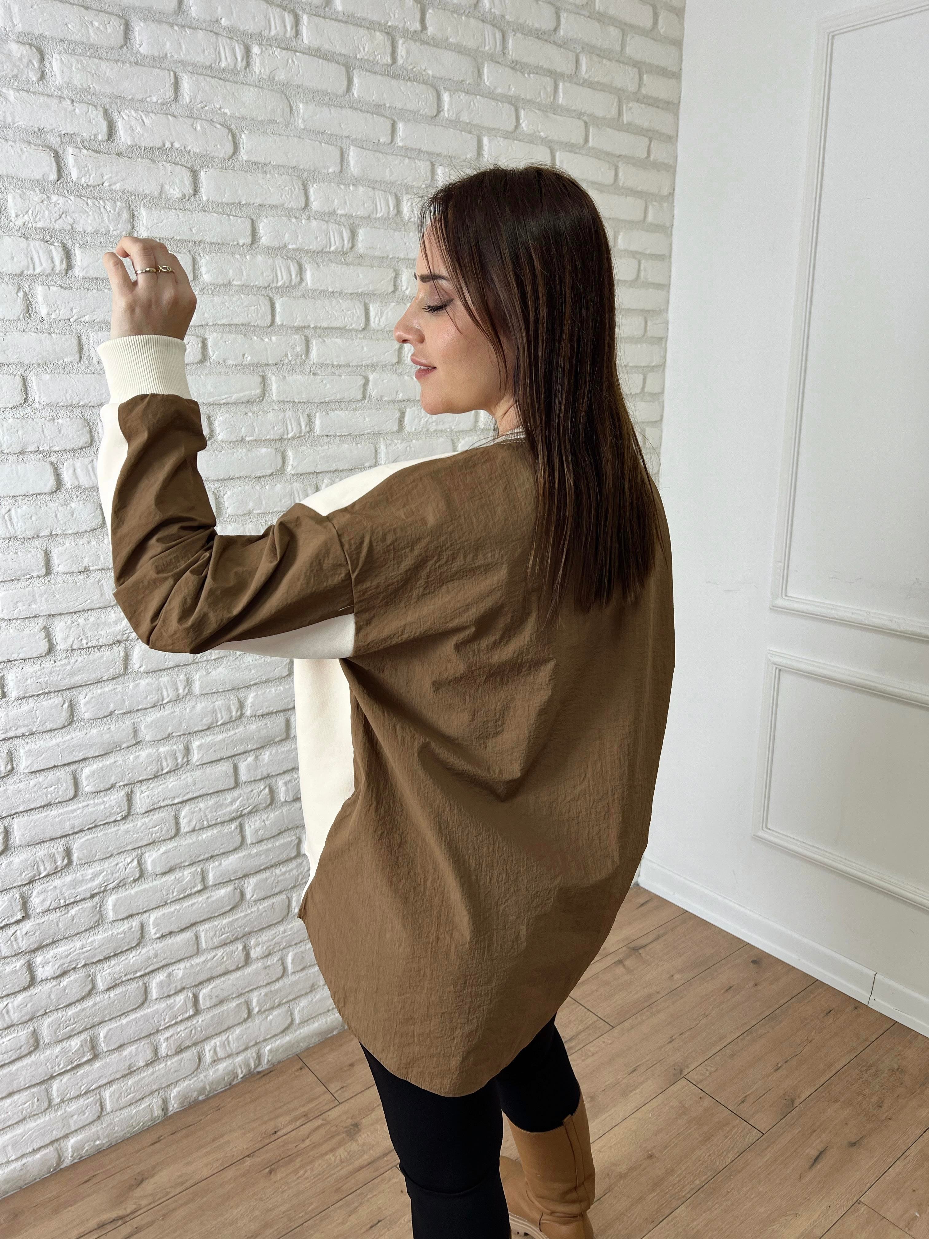 Arkası Paraşüt Detaylı Tasarım Sweat BEJ