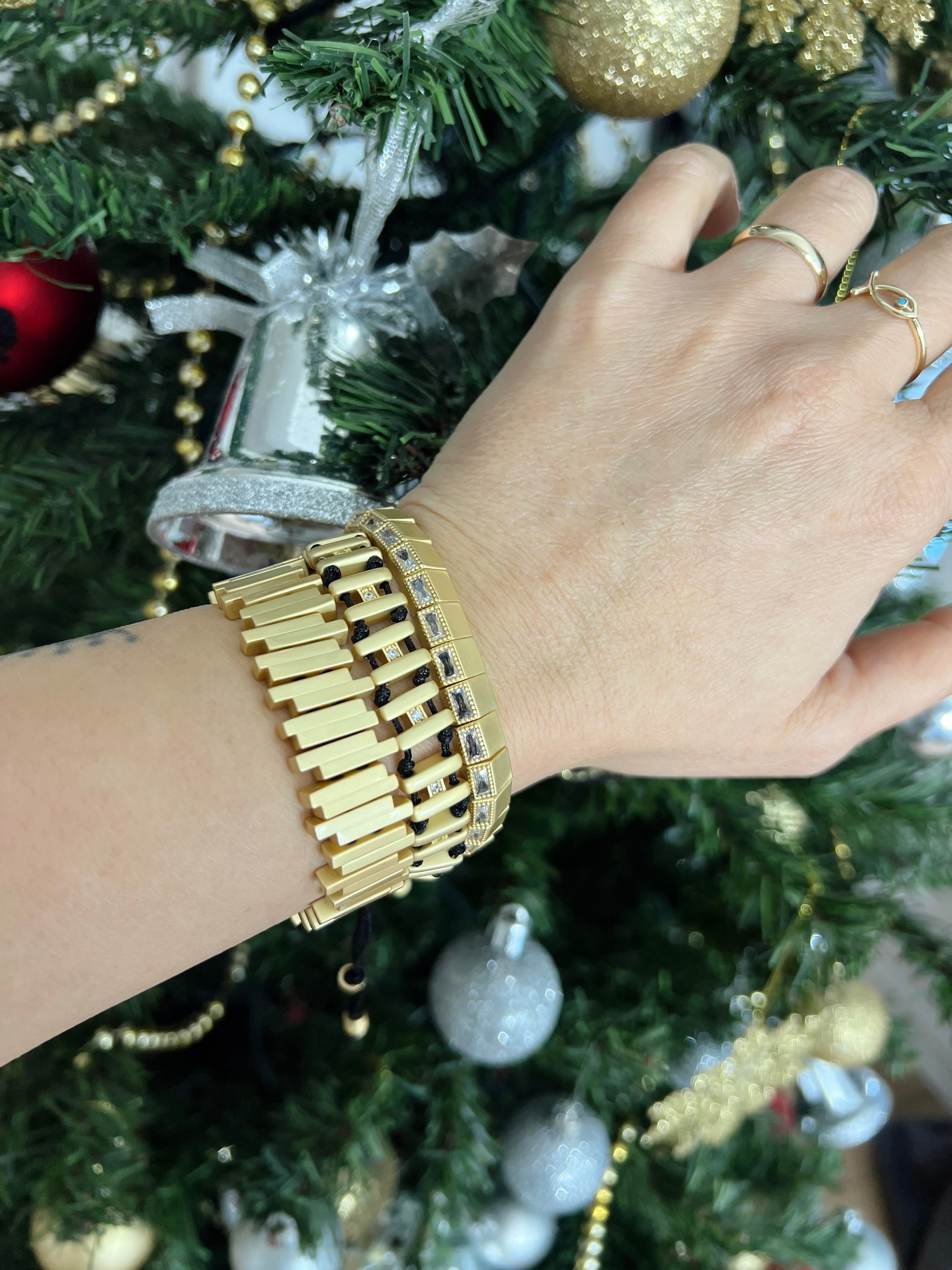 Asimetrik Plaka Model İp Bileklik GOLD