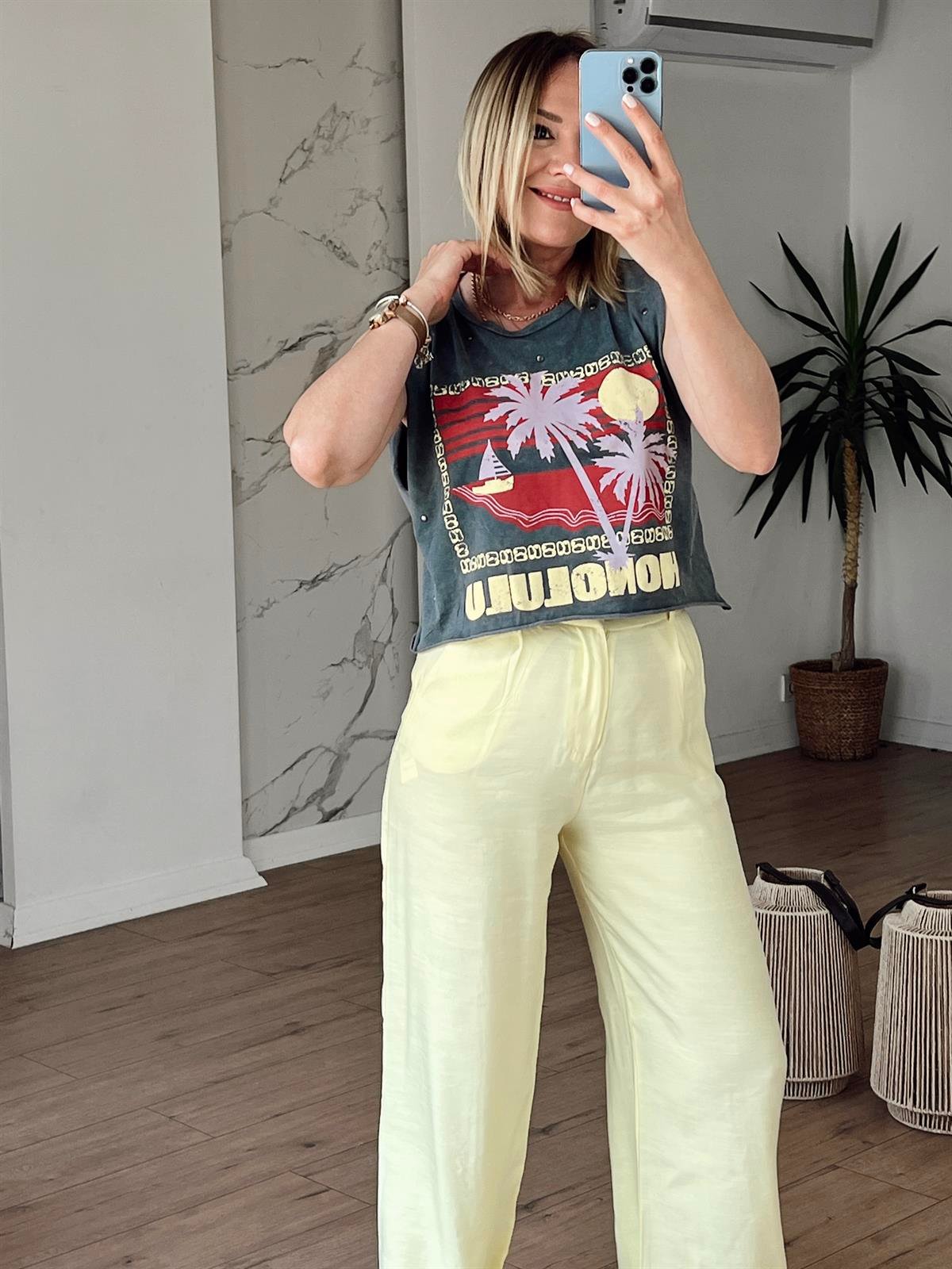 Askılı Crop Tshirt ANTRESİT