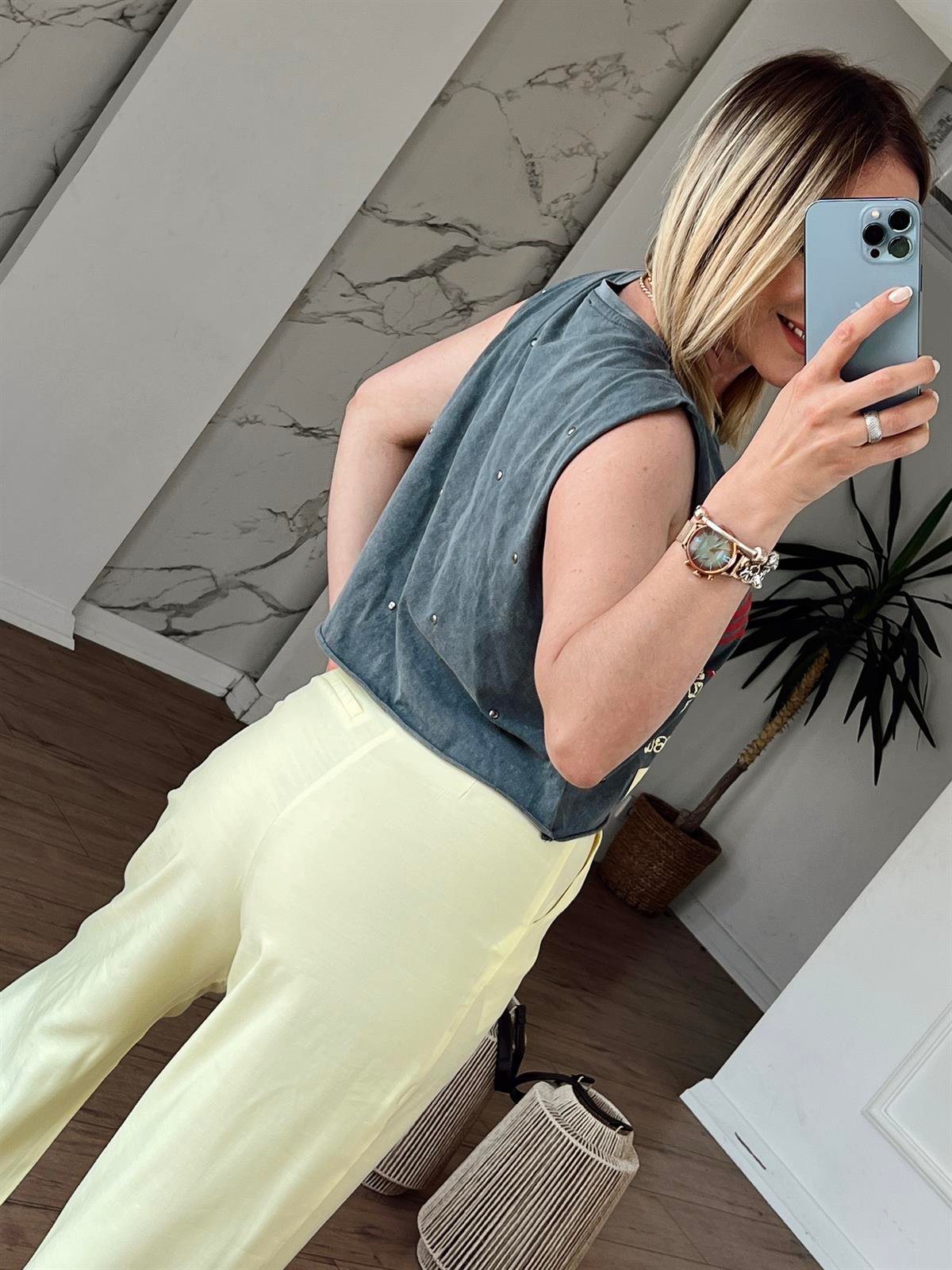 Askılı Crop Tshirt ANTRESİT