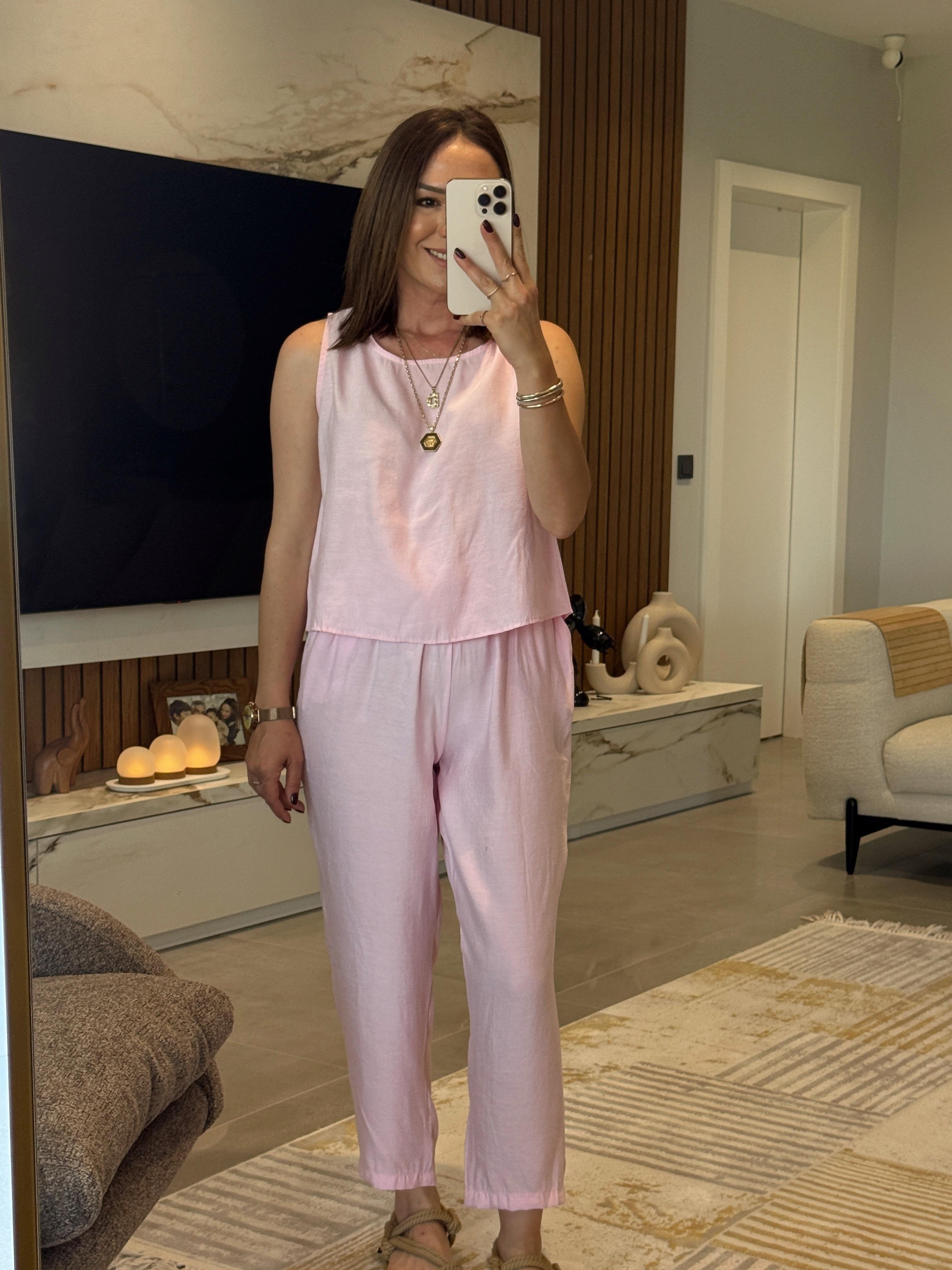 Askılı İkili Takım PEMBE
