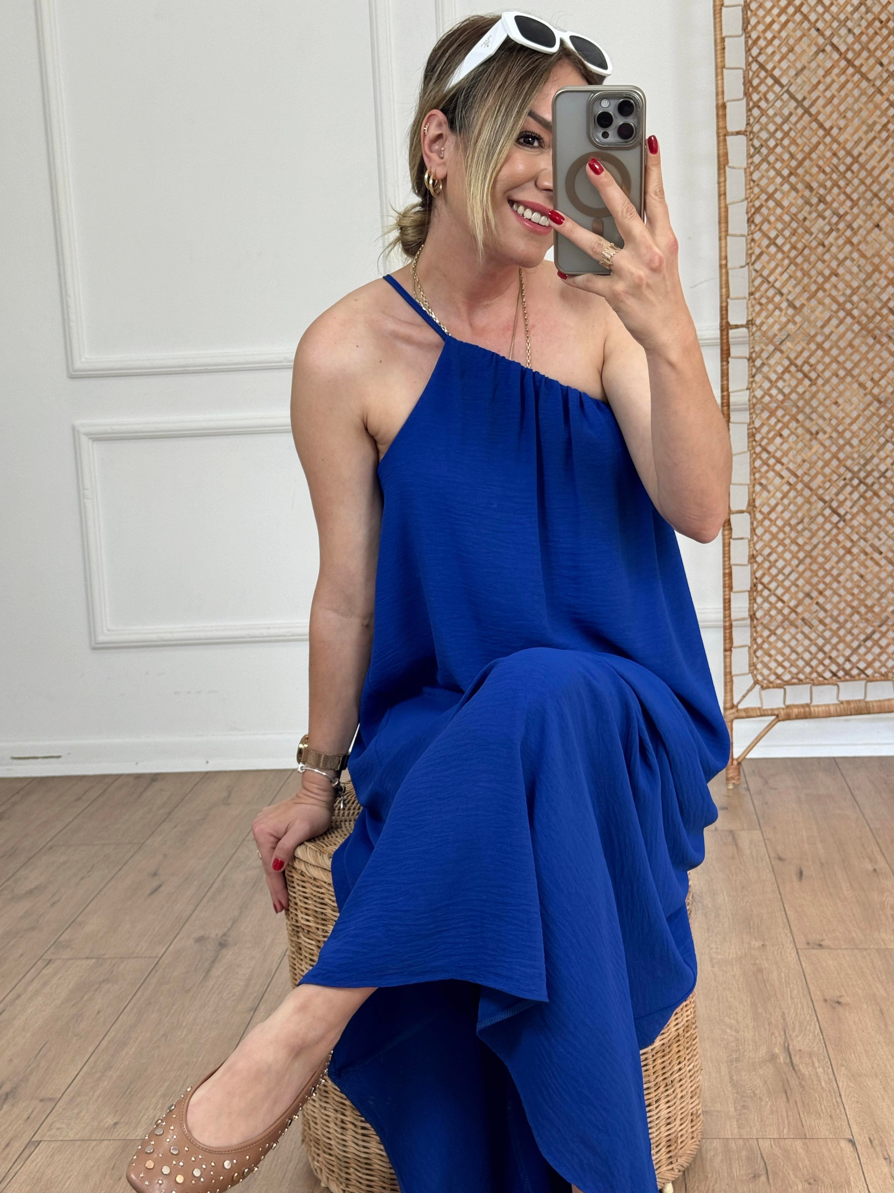 Askılı Tek Omuz Elbise SAKS