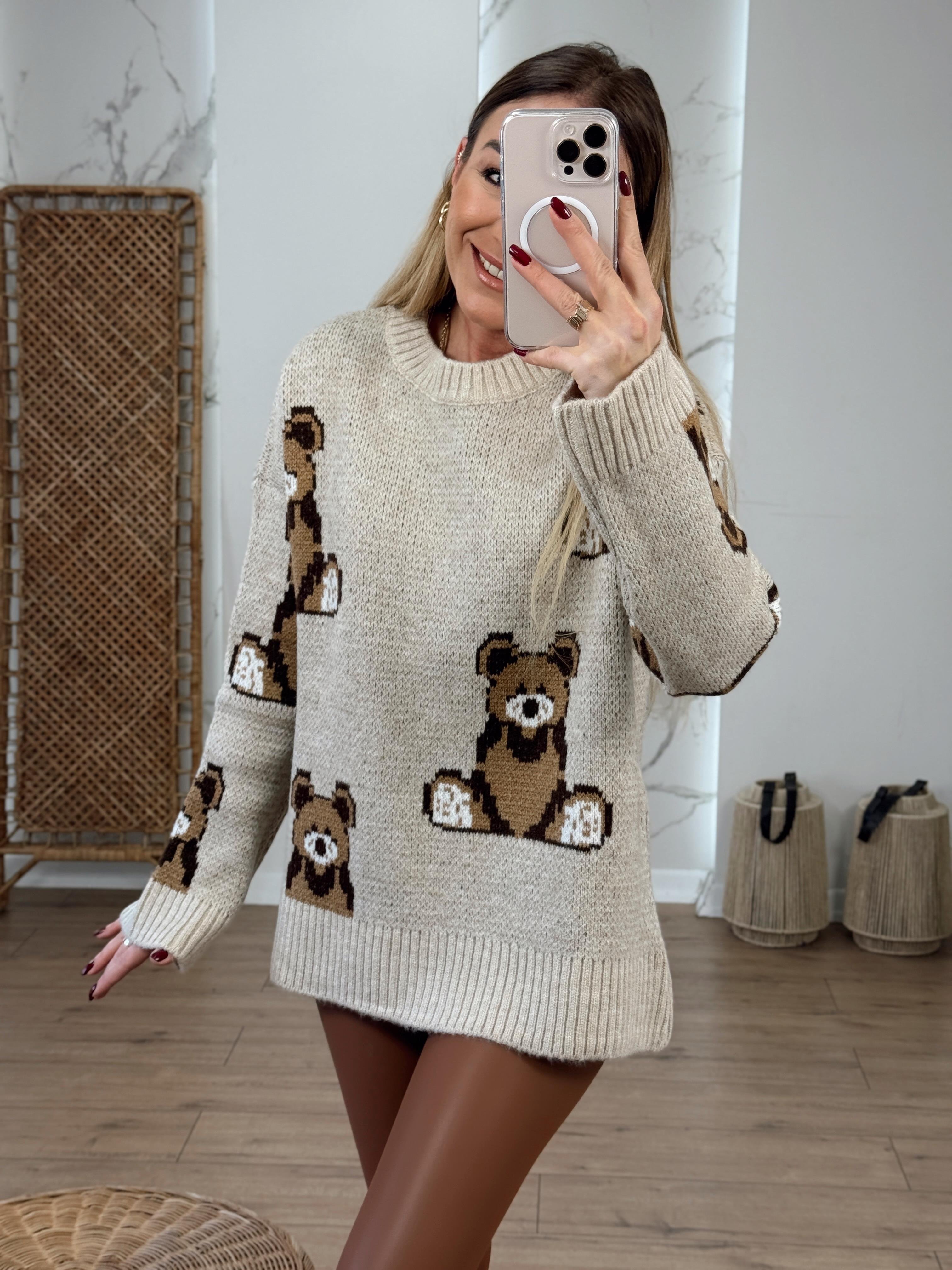 Ayıcıklı Oversize Kazak BEJ